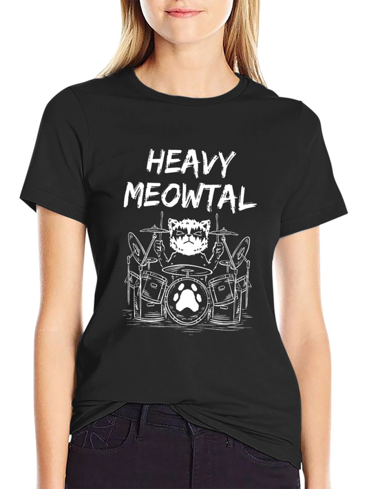 Heavy Meowtal Black T-Shirt