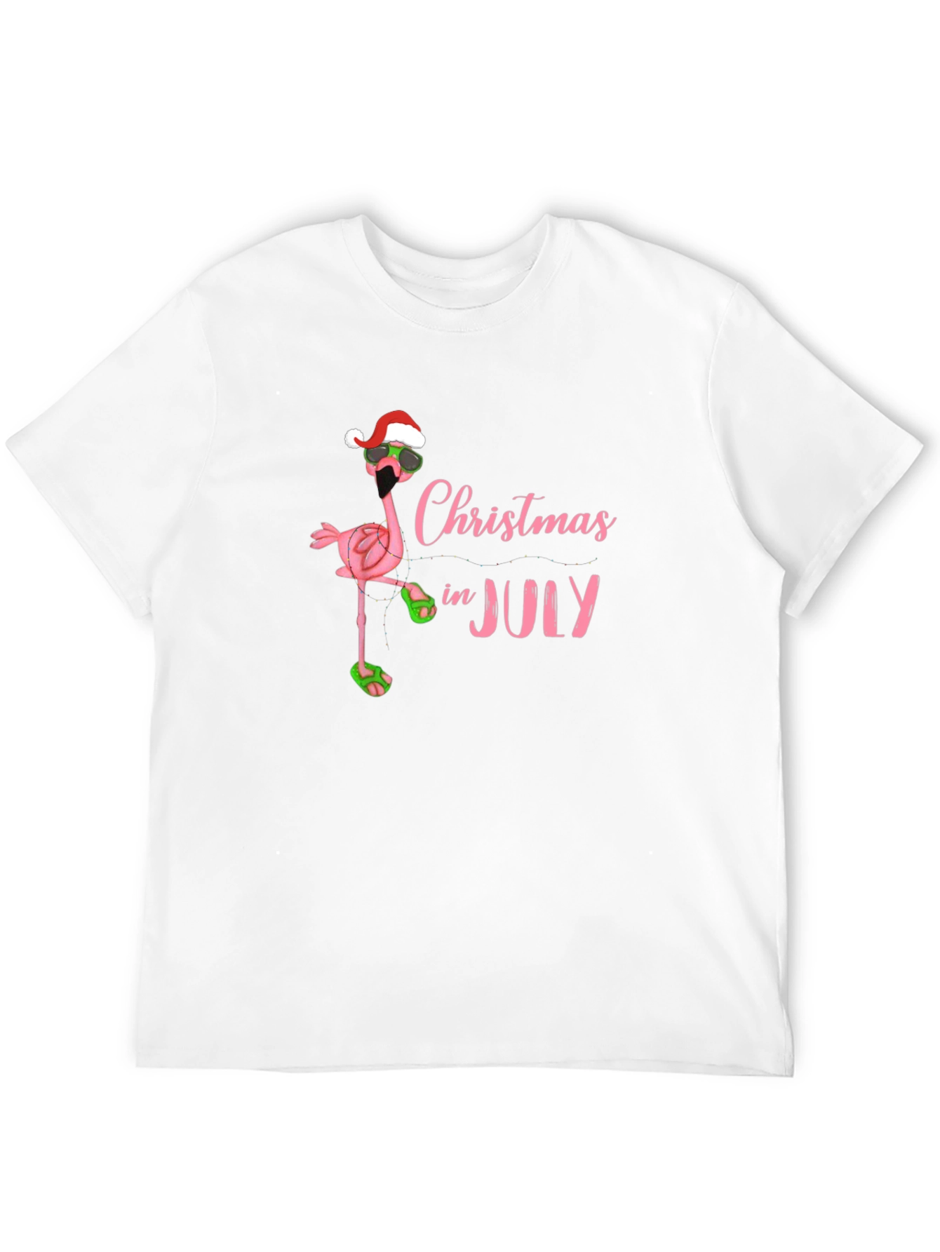 Christmas In July Flamingo Graphic T-Shirt