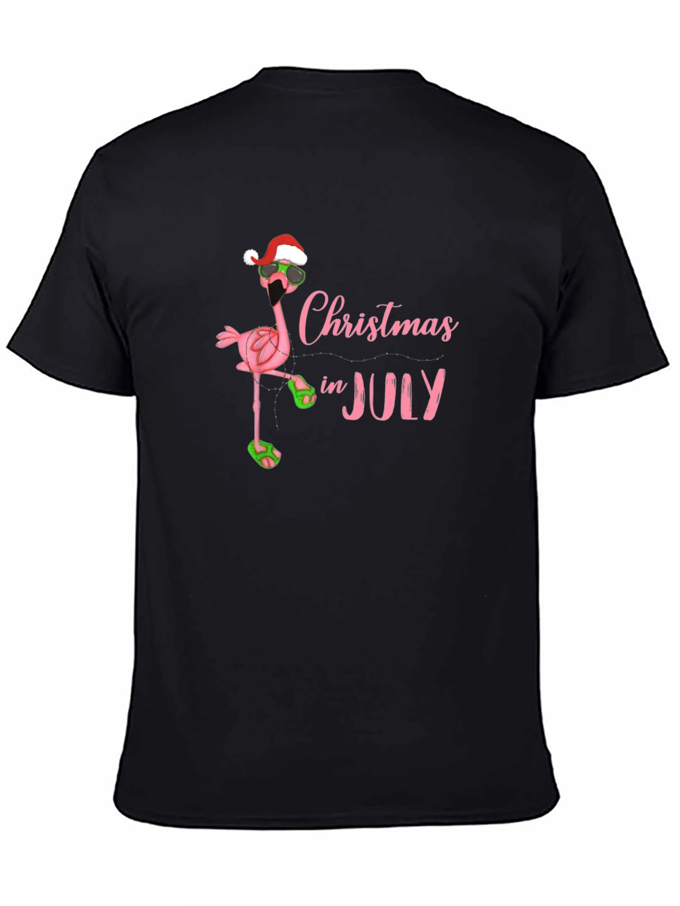 Christmas In July Flamingo Graphic T-Shirt