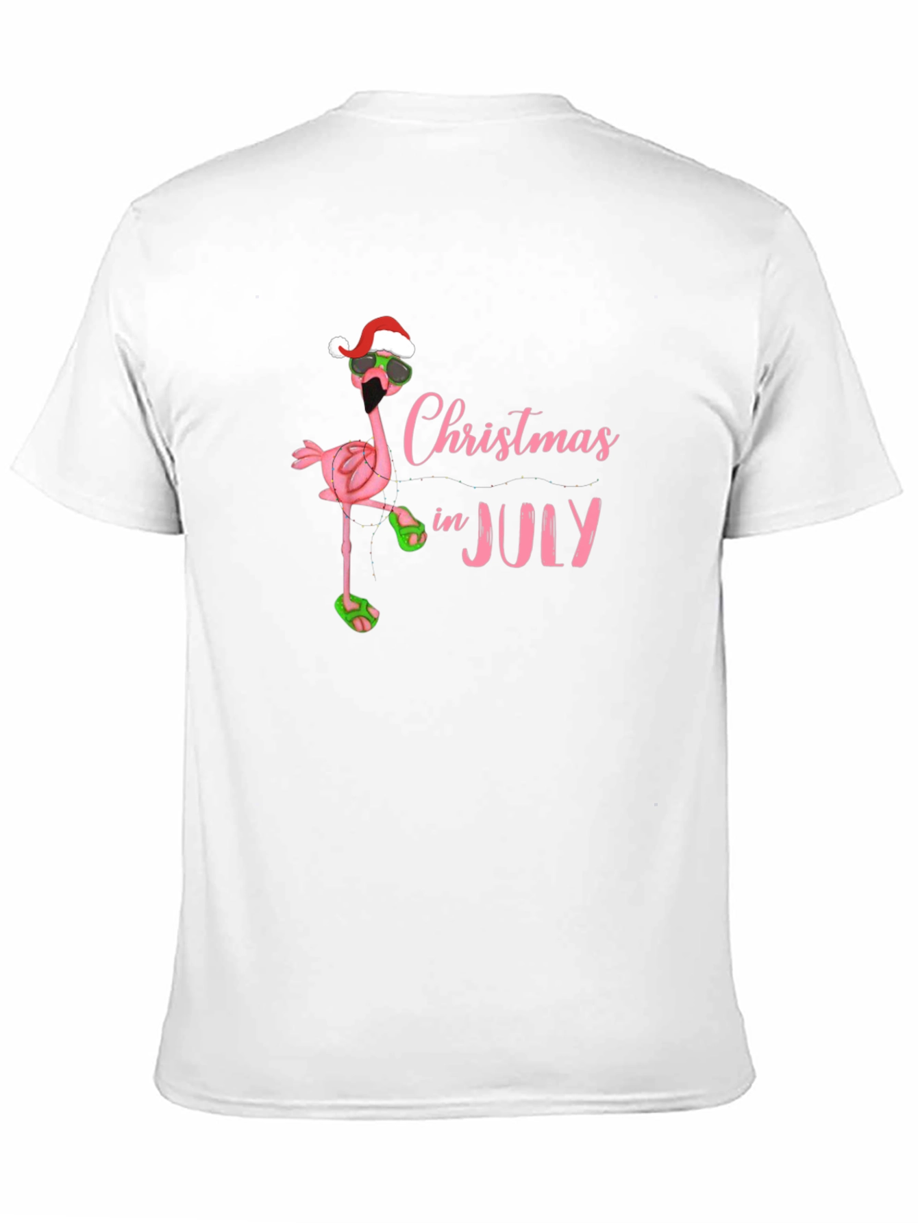 Christmas In July Flamingo Graphic T-Shirt
