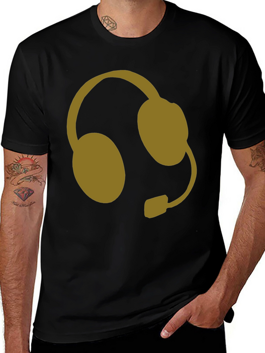 Gamer Headset Graphic T-Shirt - Black