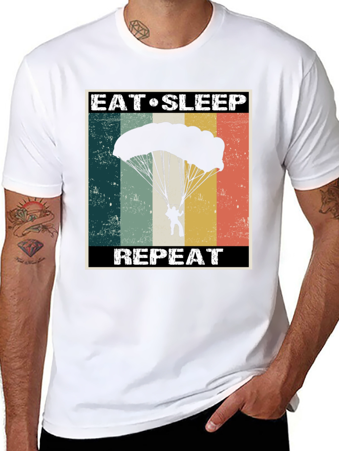 Eat Sleep Parachute Repeat Graphic Tee