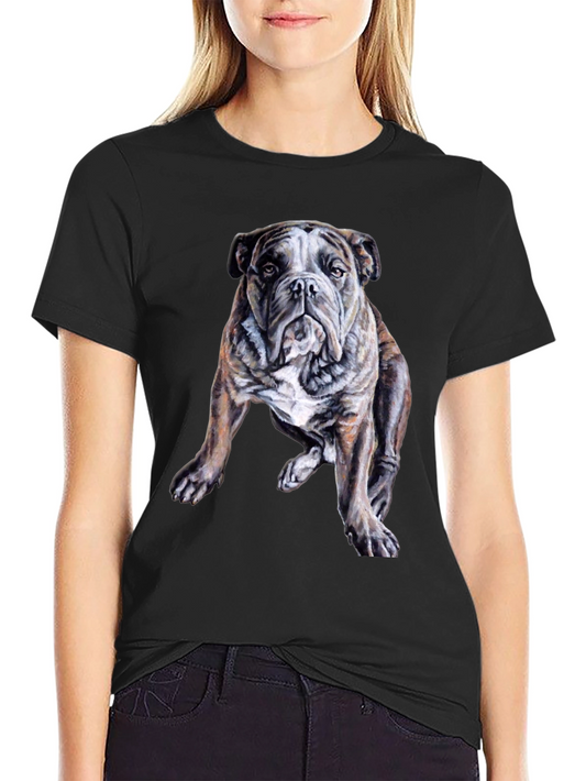 Bulldog Graphic Print Mens Black T-Shirt