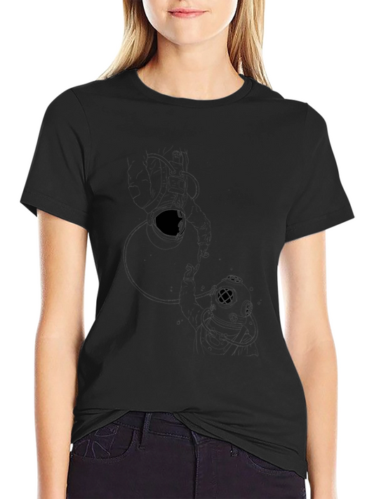 Mens Black Graphic Print Crew Neck T-Shirt