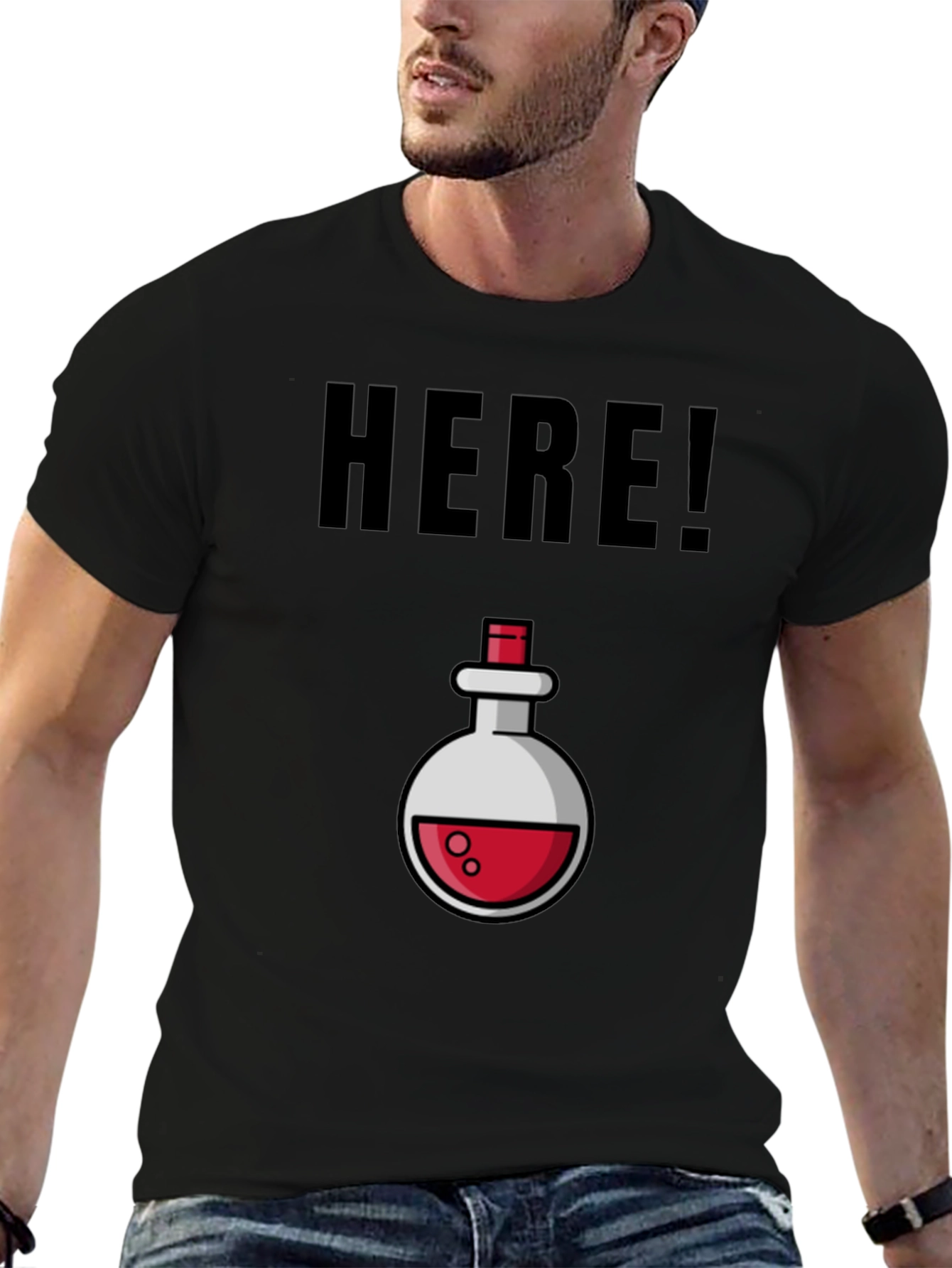 Potion Here! Black Graphic Tee