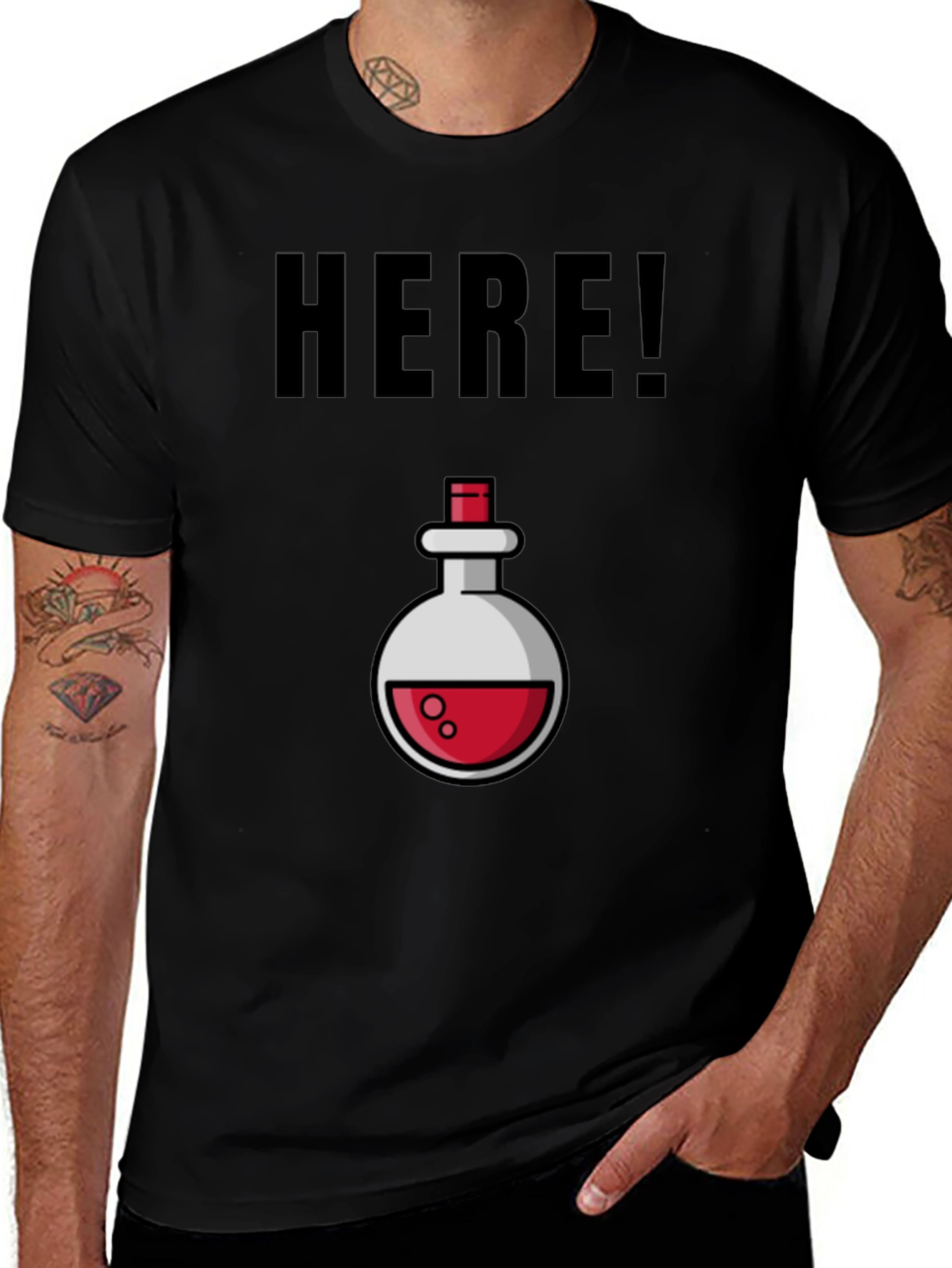 Potion Here! Black Graphic Tee