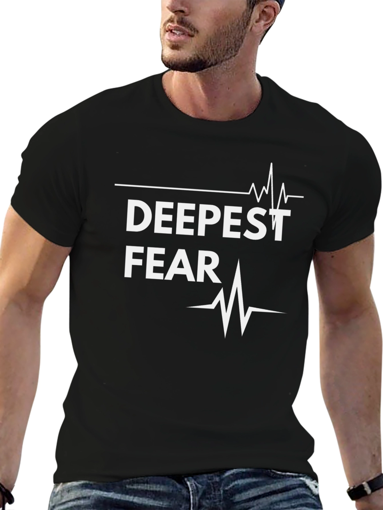 Deepest Fear Heartbeat Graphic T-Shirt - Black
