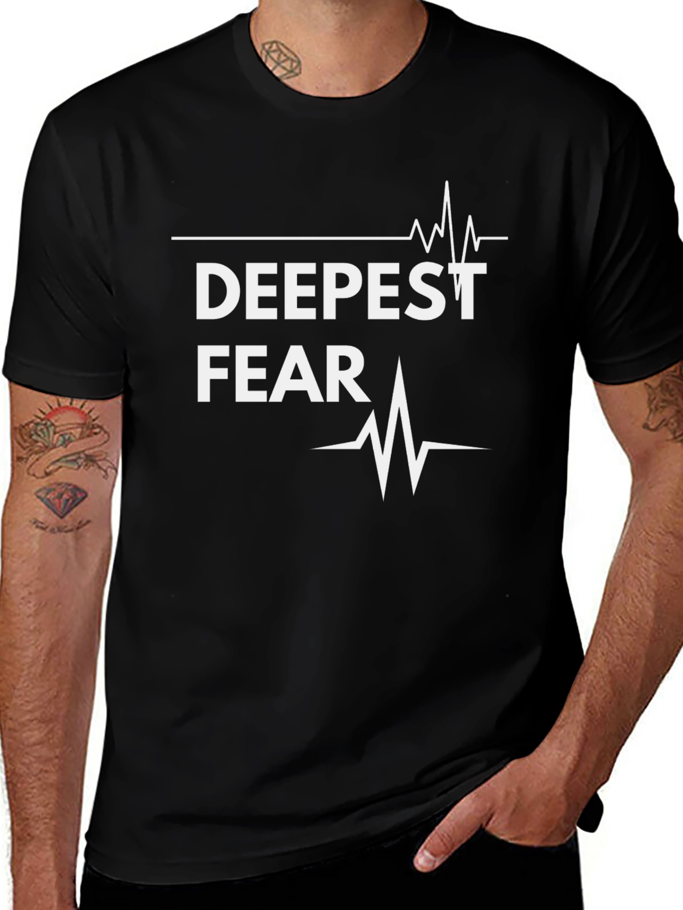 Deepest Fear Heartbeat Graphic T-Shirt - Black
