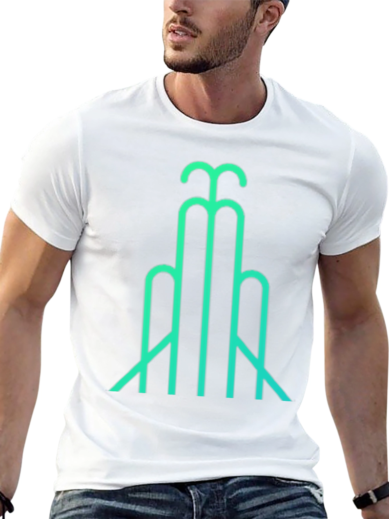Abstract Line Art T-Shirt - Modern Geometric Design