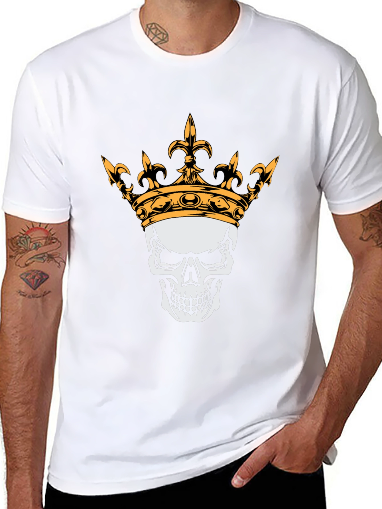 Skull Crown Graphic Tee - Mens Black T-Shirt
