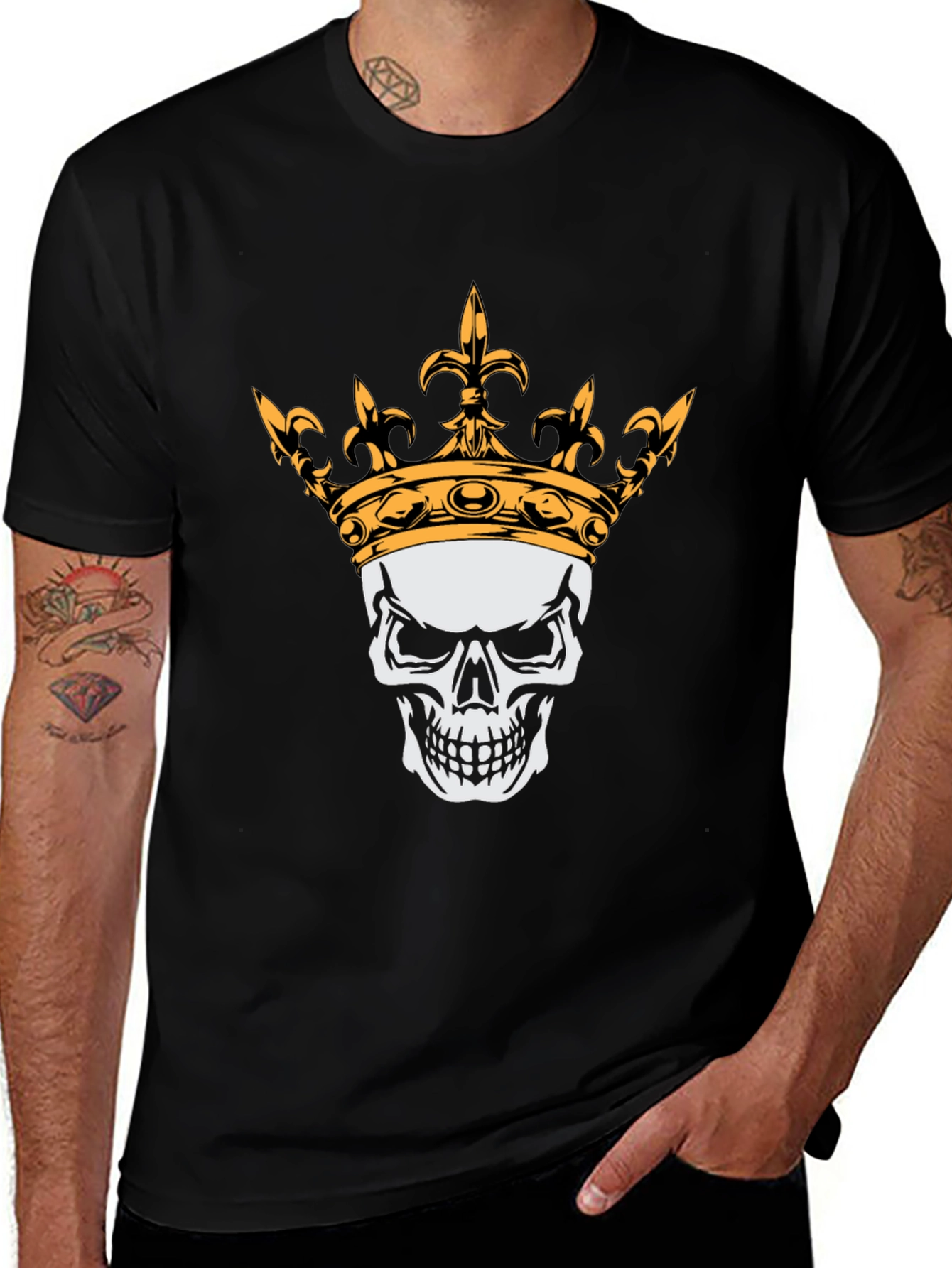 Skull Crown Graphic Tee - Mens Black T-Shirt