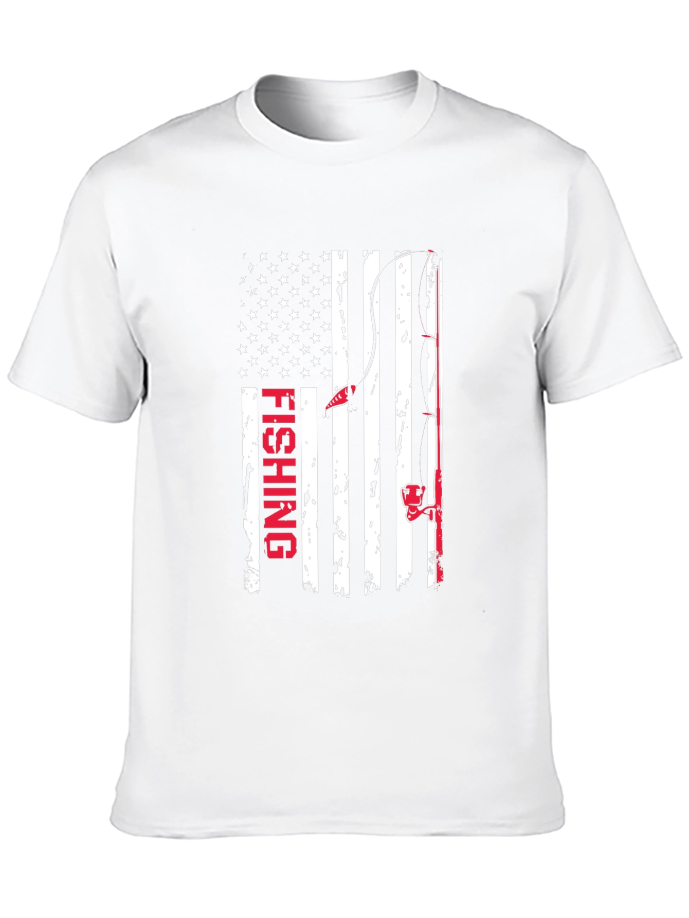 Fishing American Flag Graphic T-Shirt