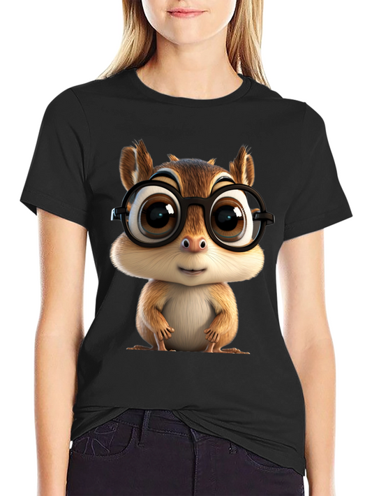 Cute Chipmunk T-Shirt with Glasses