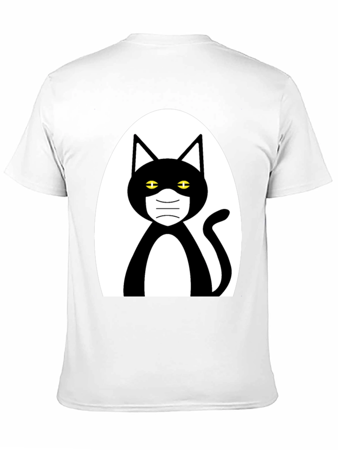 Masked Cat Graphic Tee - Unisex Black T-Shirt