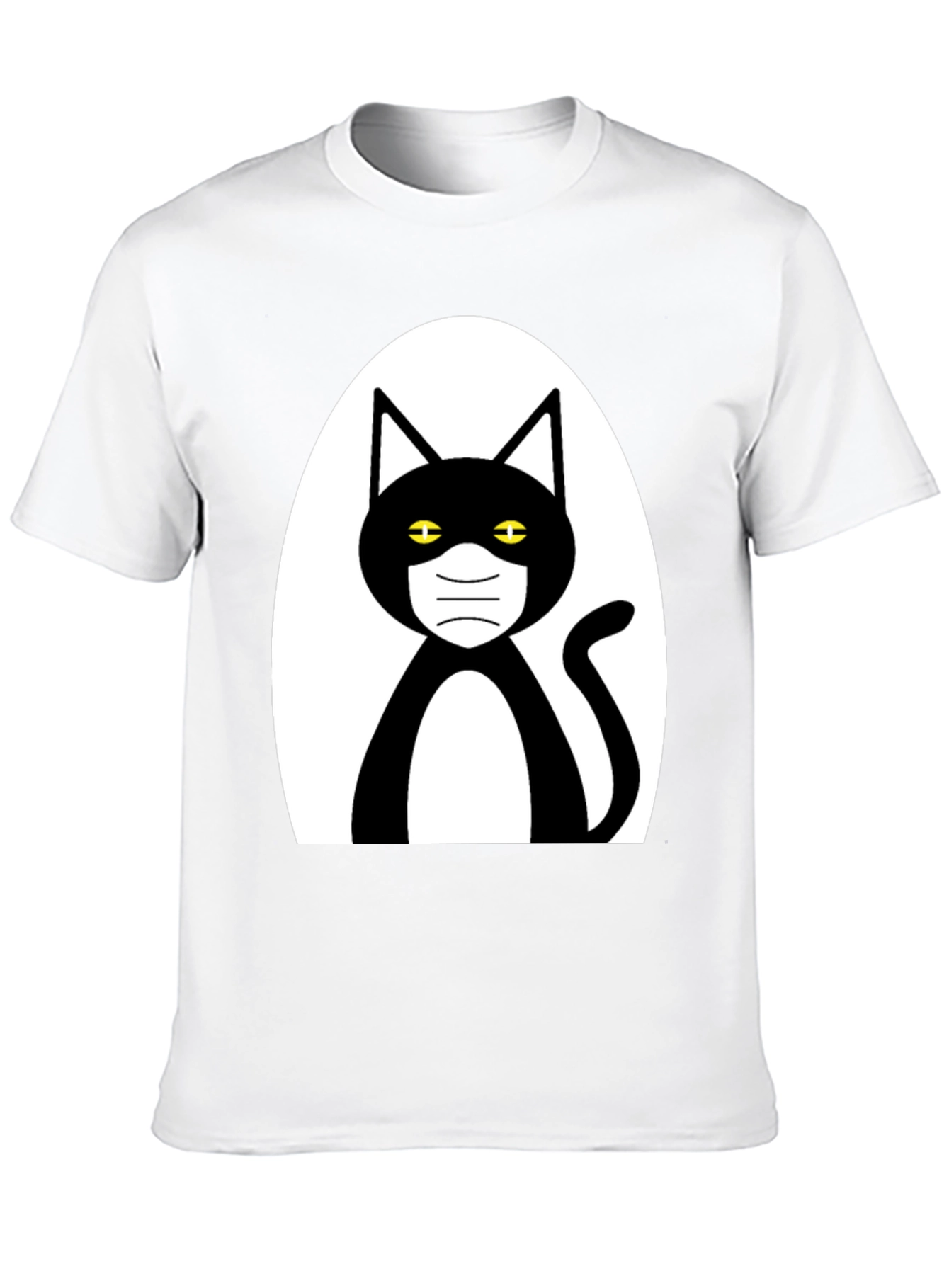 Masked Cat Graphic Tee - Unisex Black T-Shirt