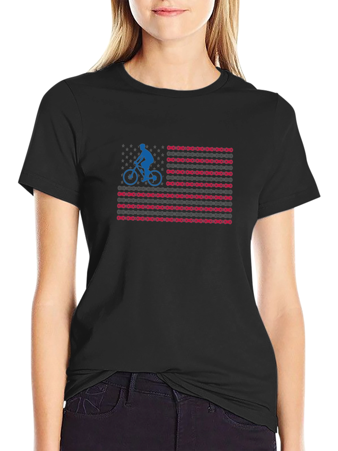 Cycling USA Flag T-Shirt