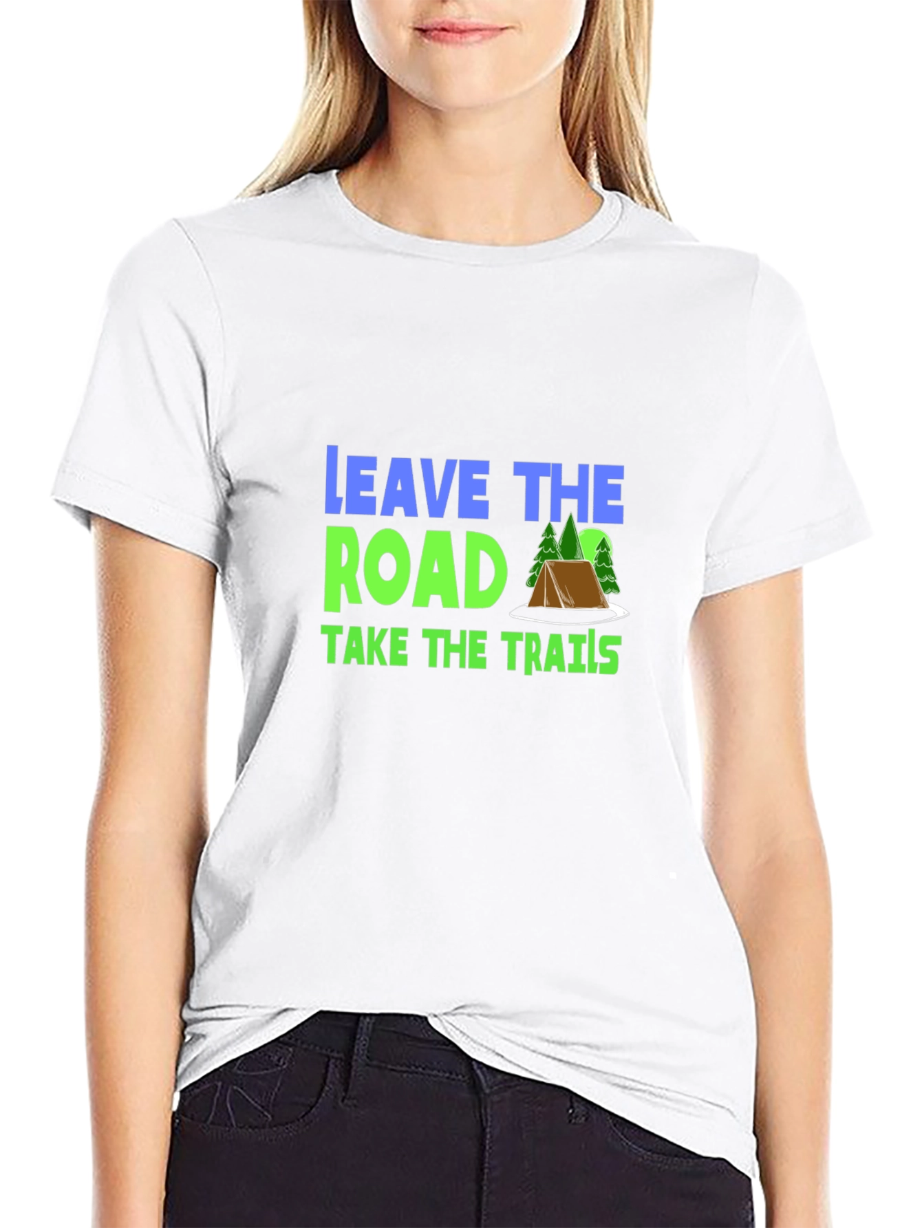 Leave the Road Take the Trails Black Graphic Tee