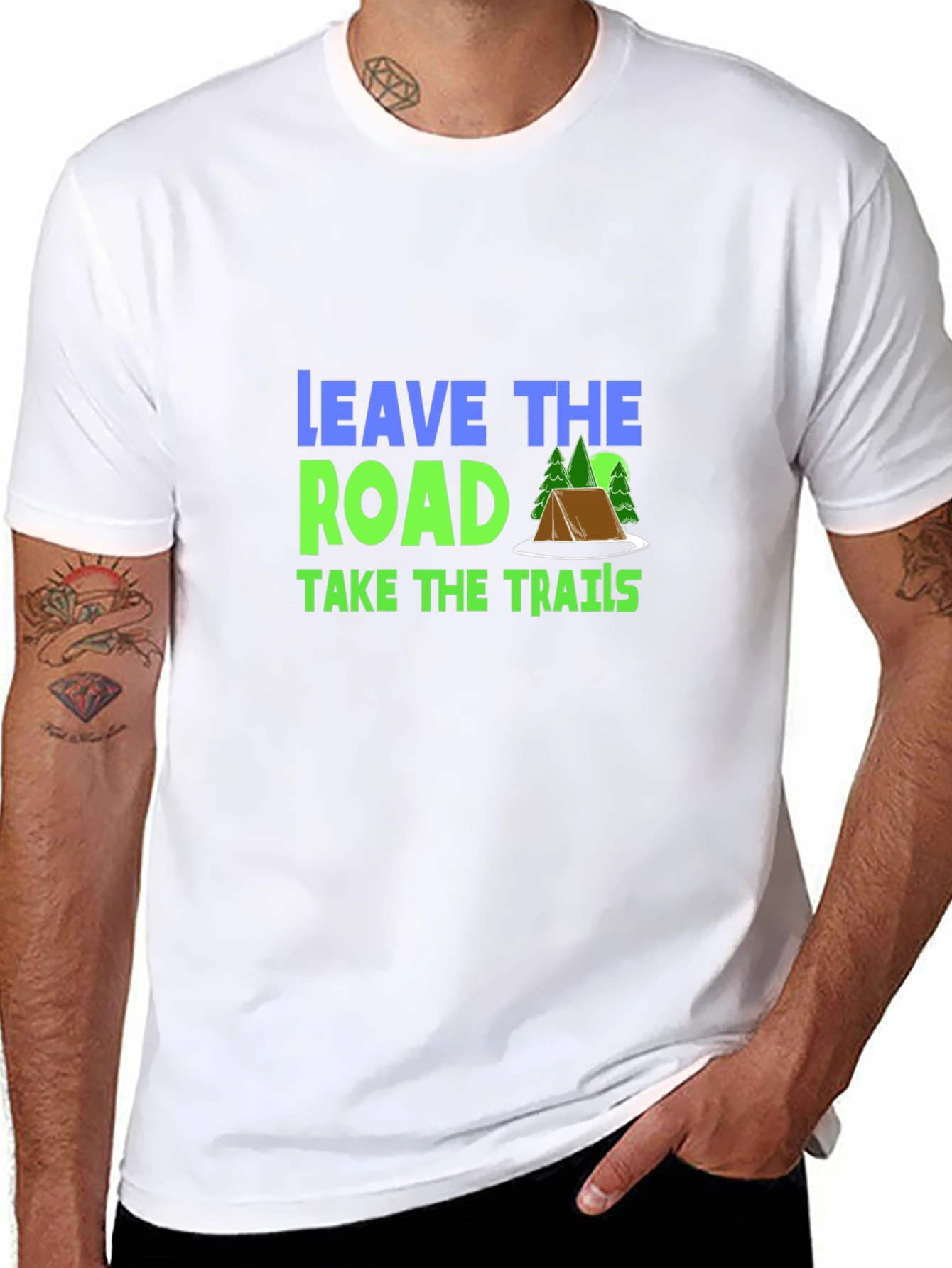 Leave the Road Take the Trails Black Graphic Tee