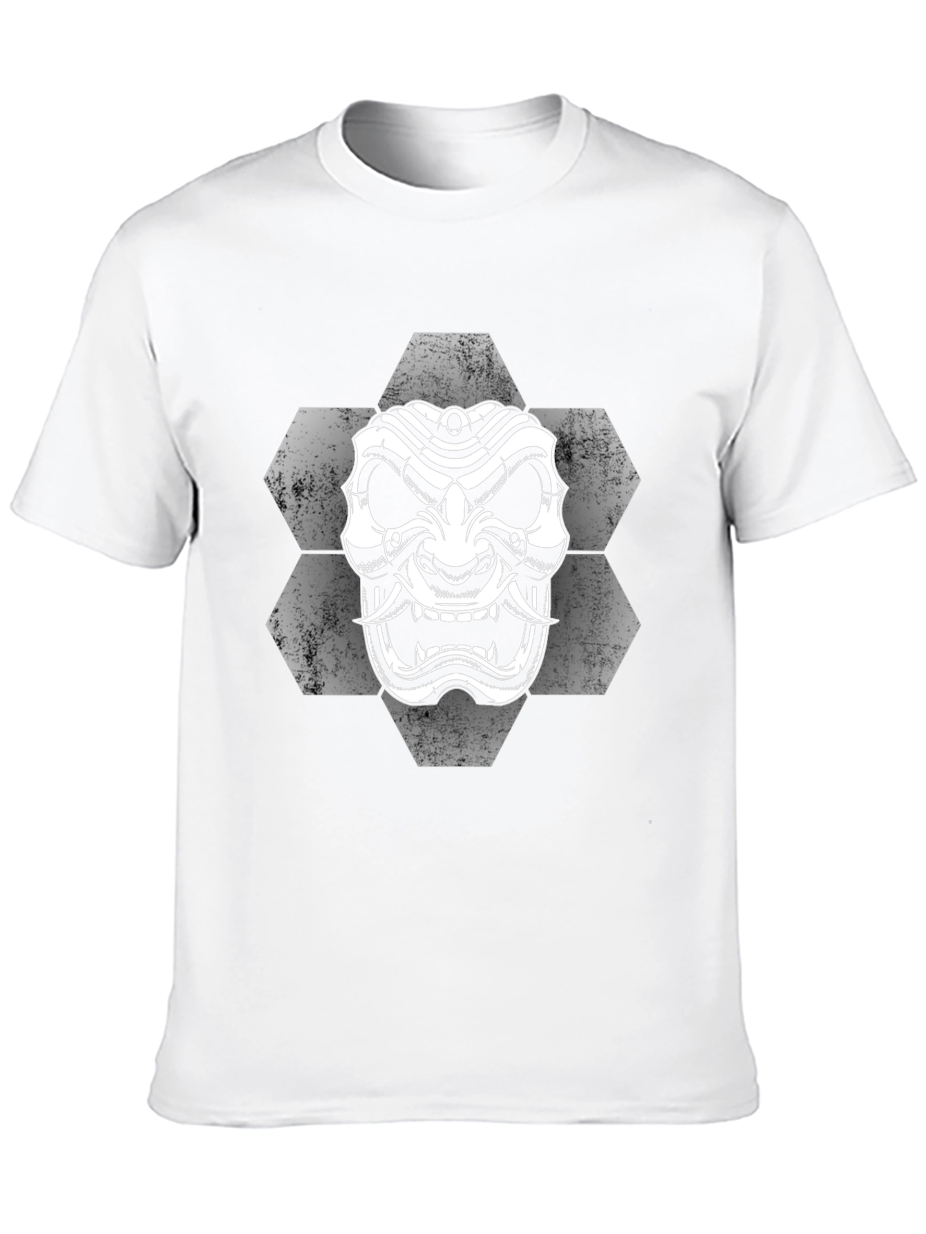Samurai Mask Graphic Tee - Black Cotton T-Shirt