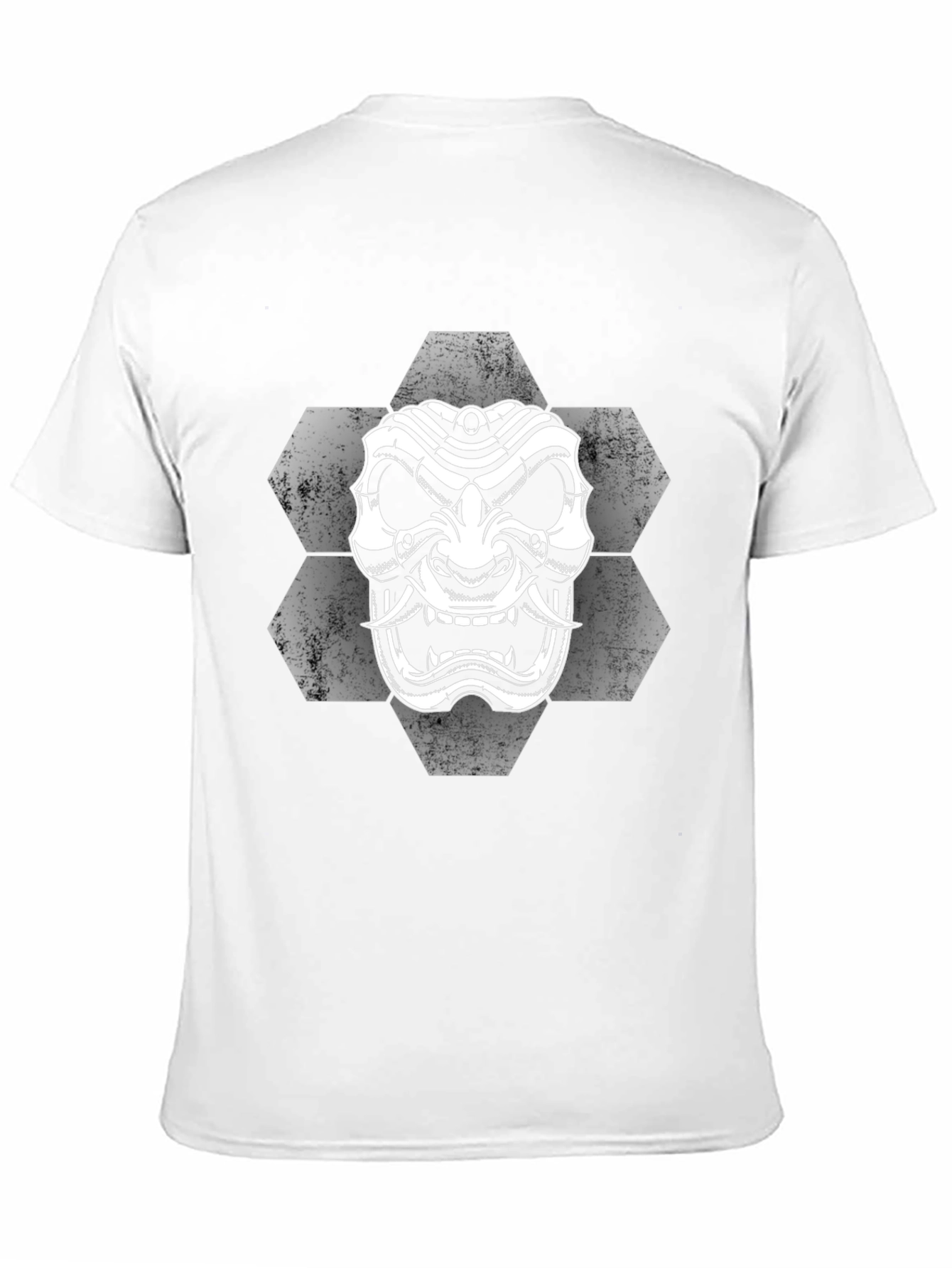 Samurai Mask Graphic Tee - Black Cotton T-Shirt