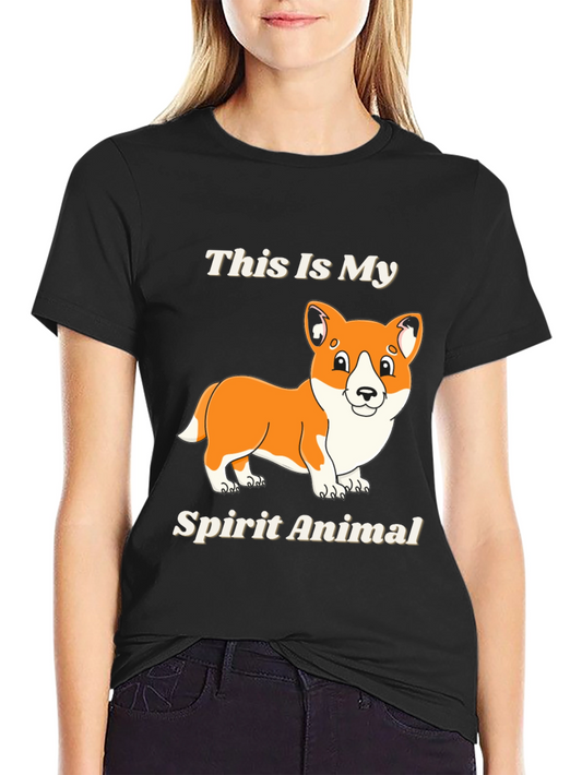 Corgi Spirit Animal Black T-Shirt