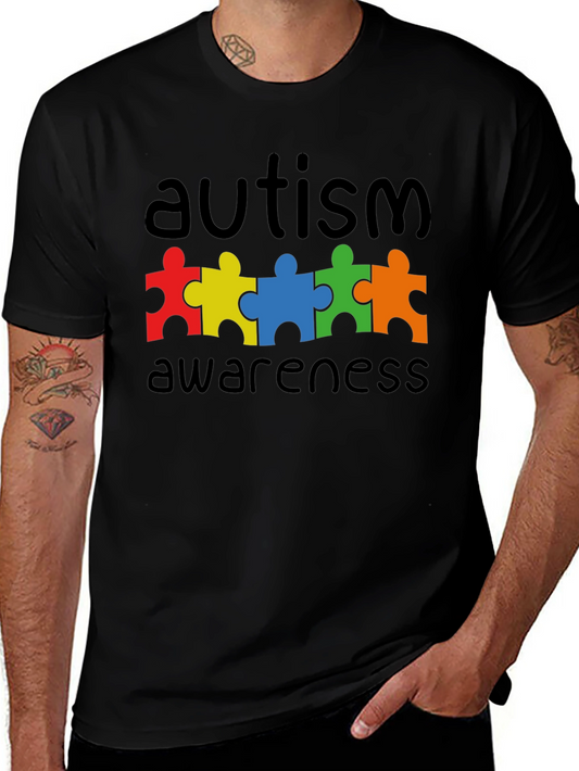 Autism Awareness Puzzle Piece Graphic T-Shirt