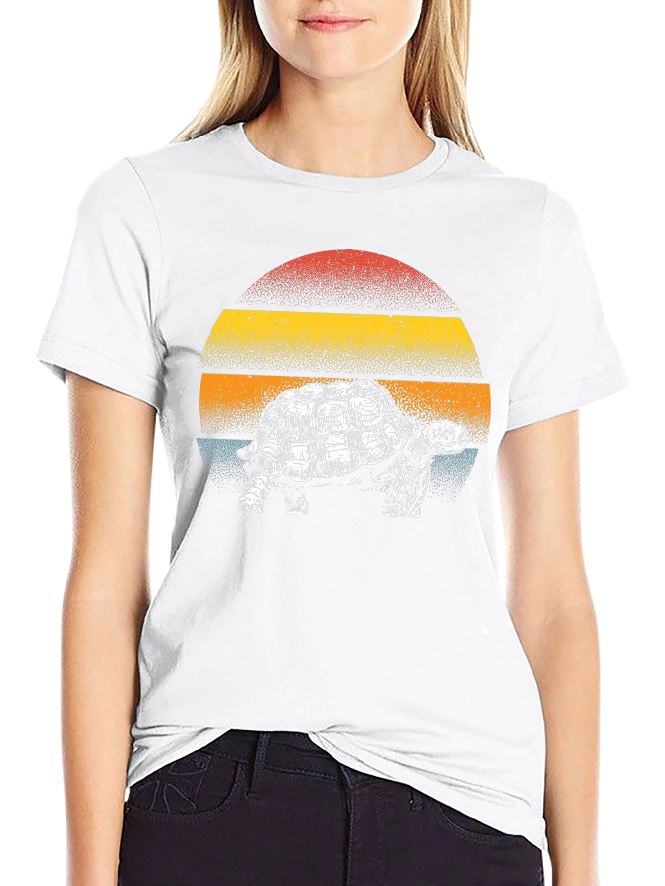 Retro Turtle Graphic Tee - Black