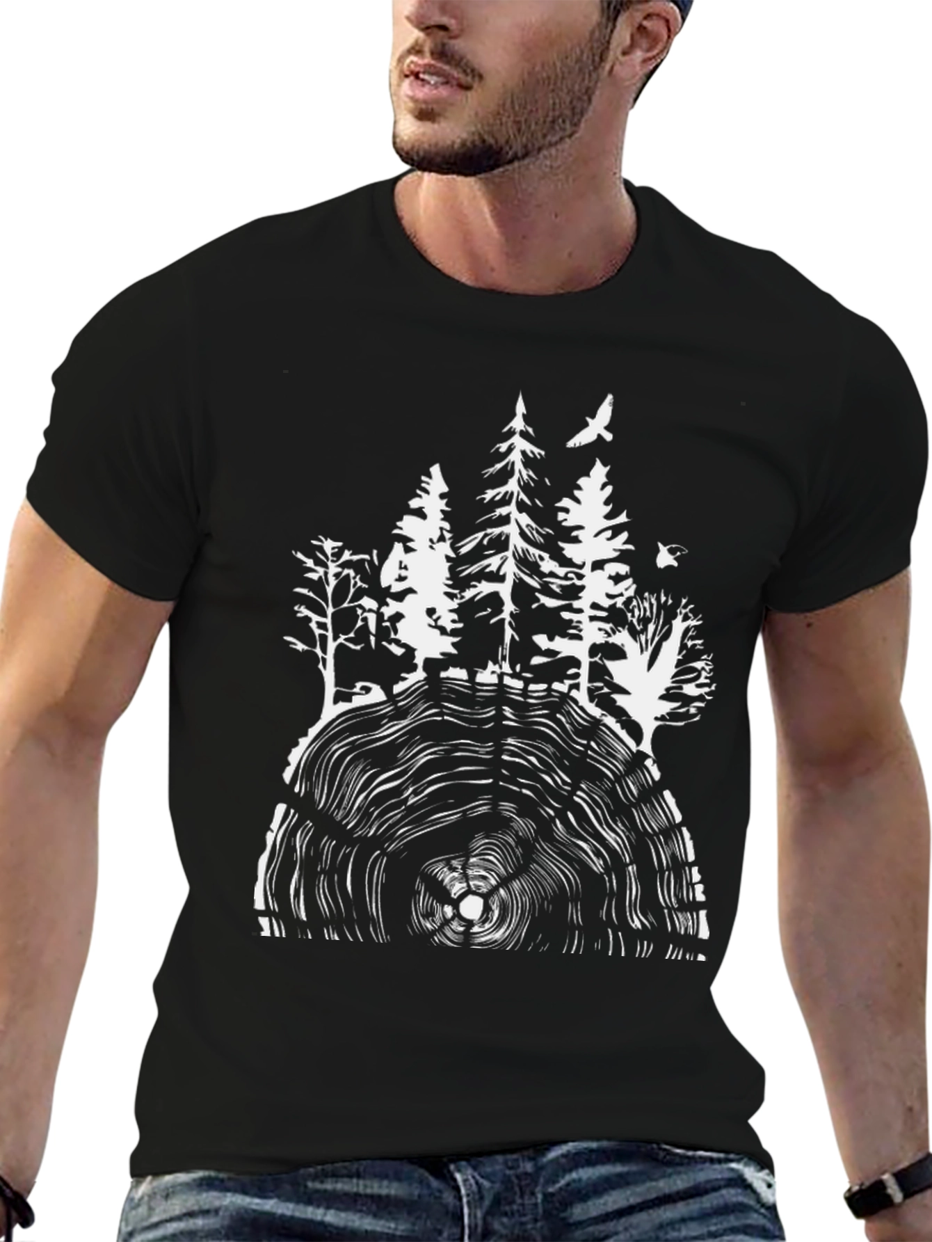 Natures Rings Graphic Tee - Black