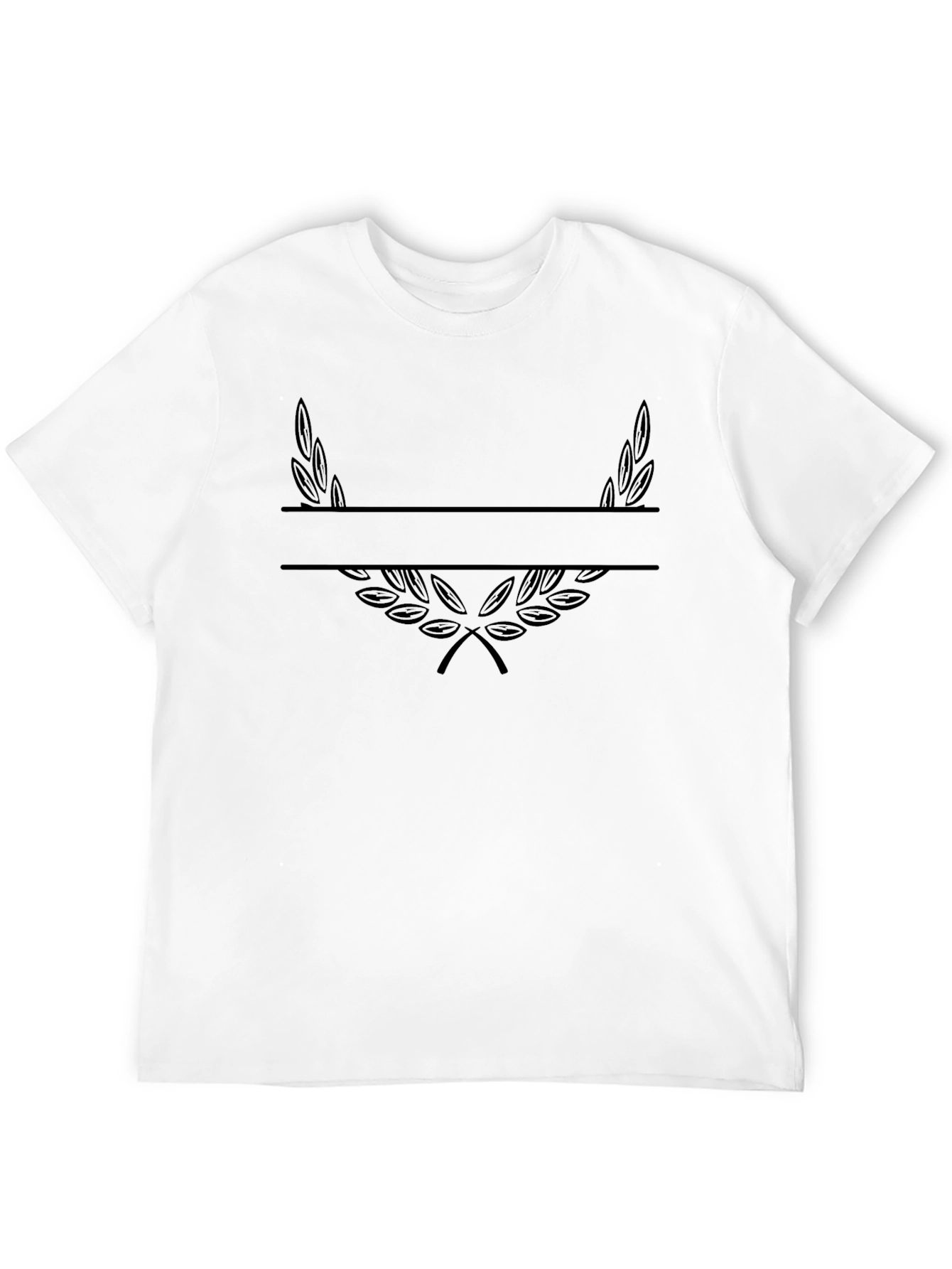 Mens Black Graphic Tee - Laurel Wreath Design