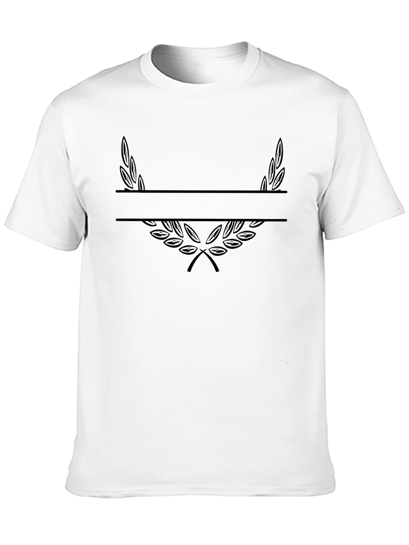 Mens Black Graphic Tee - Laurel Wreath Design