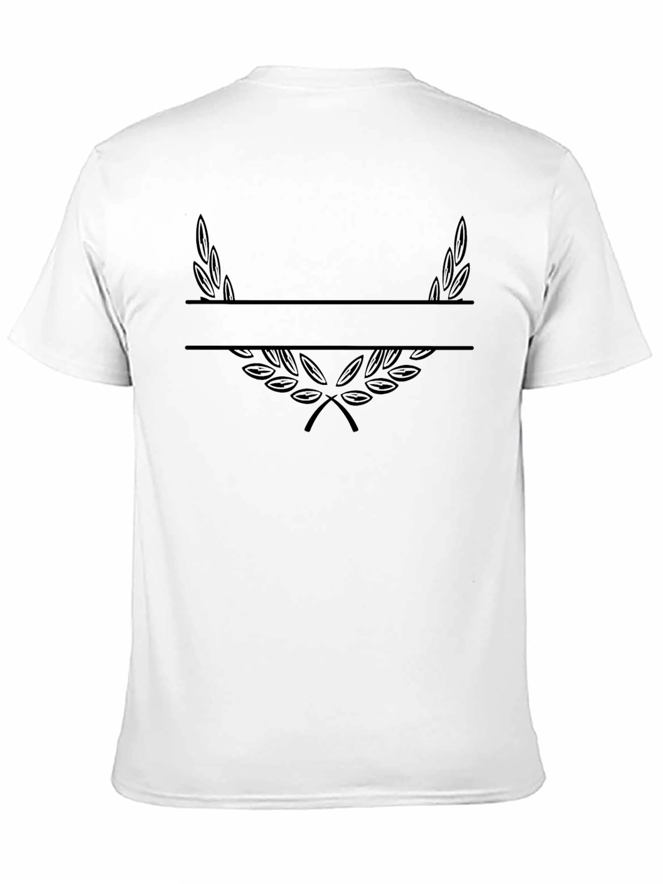 Mens Black Graphic Tee - Laurel Wreath Design
