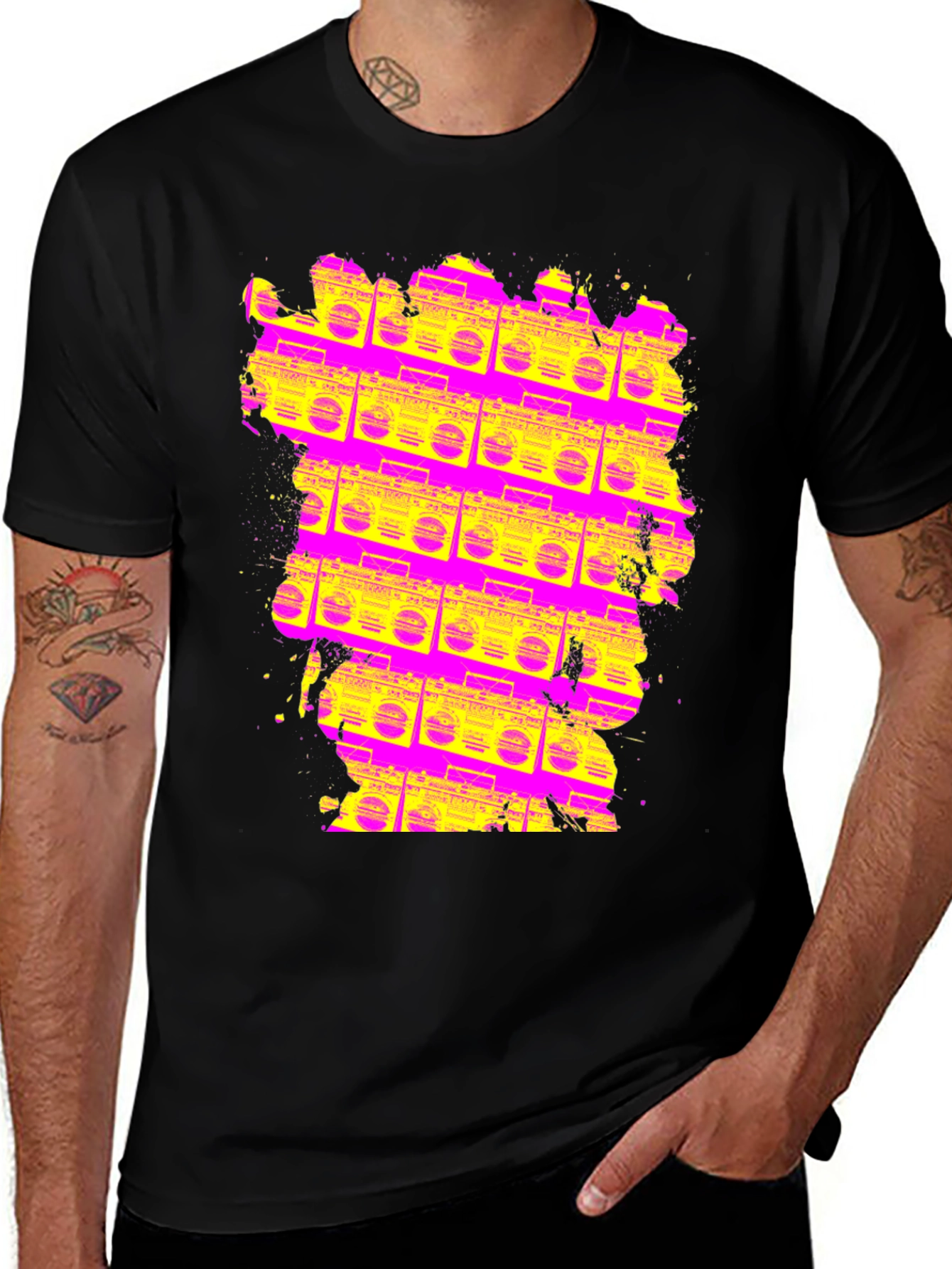 Retro Boombox T-Shirt - Vivid 80s Style
