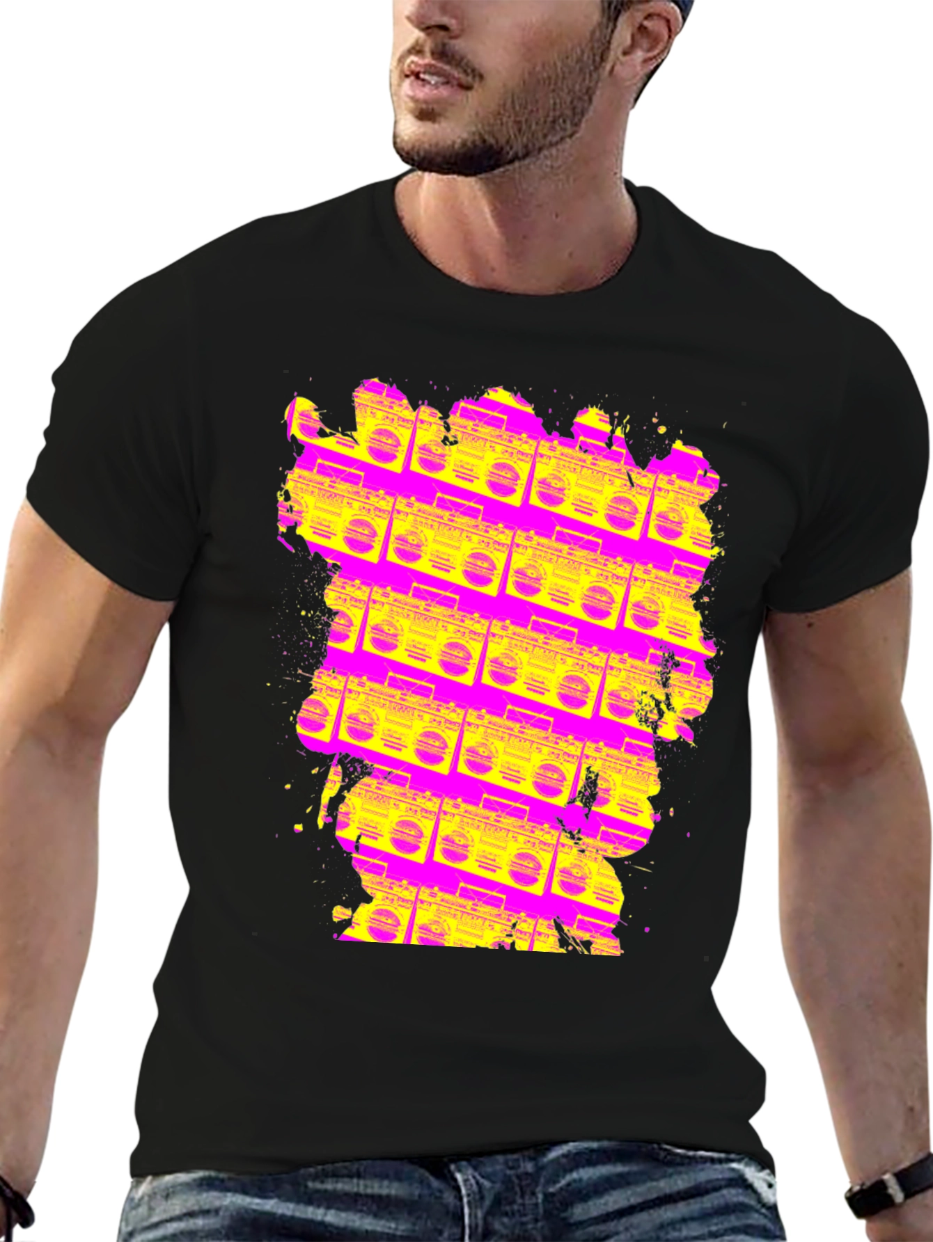 Retro Boombox T-Shirt - Vivid 80s Style