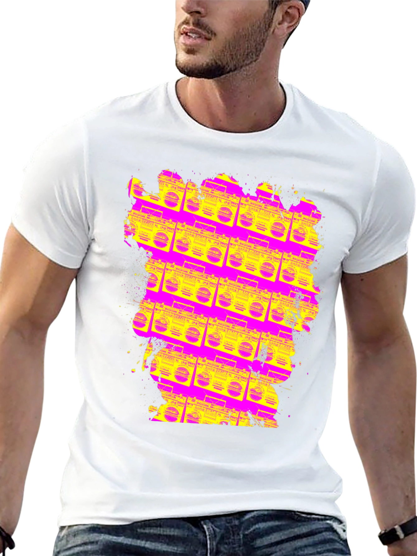 Retro Boombox T-Shirt - Vivid 80s Style
