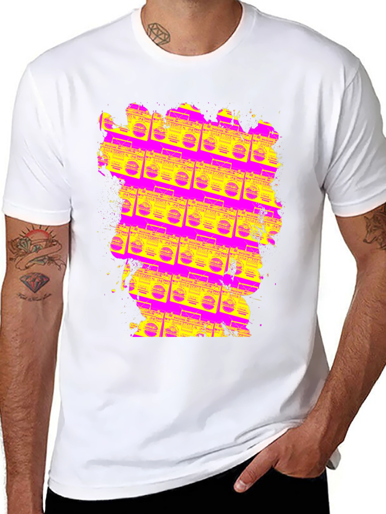 Retro Boombox T-Shirt - Vivid 80s Style