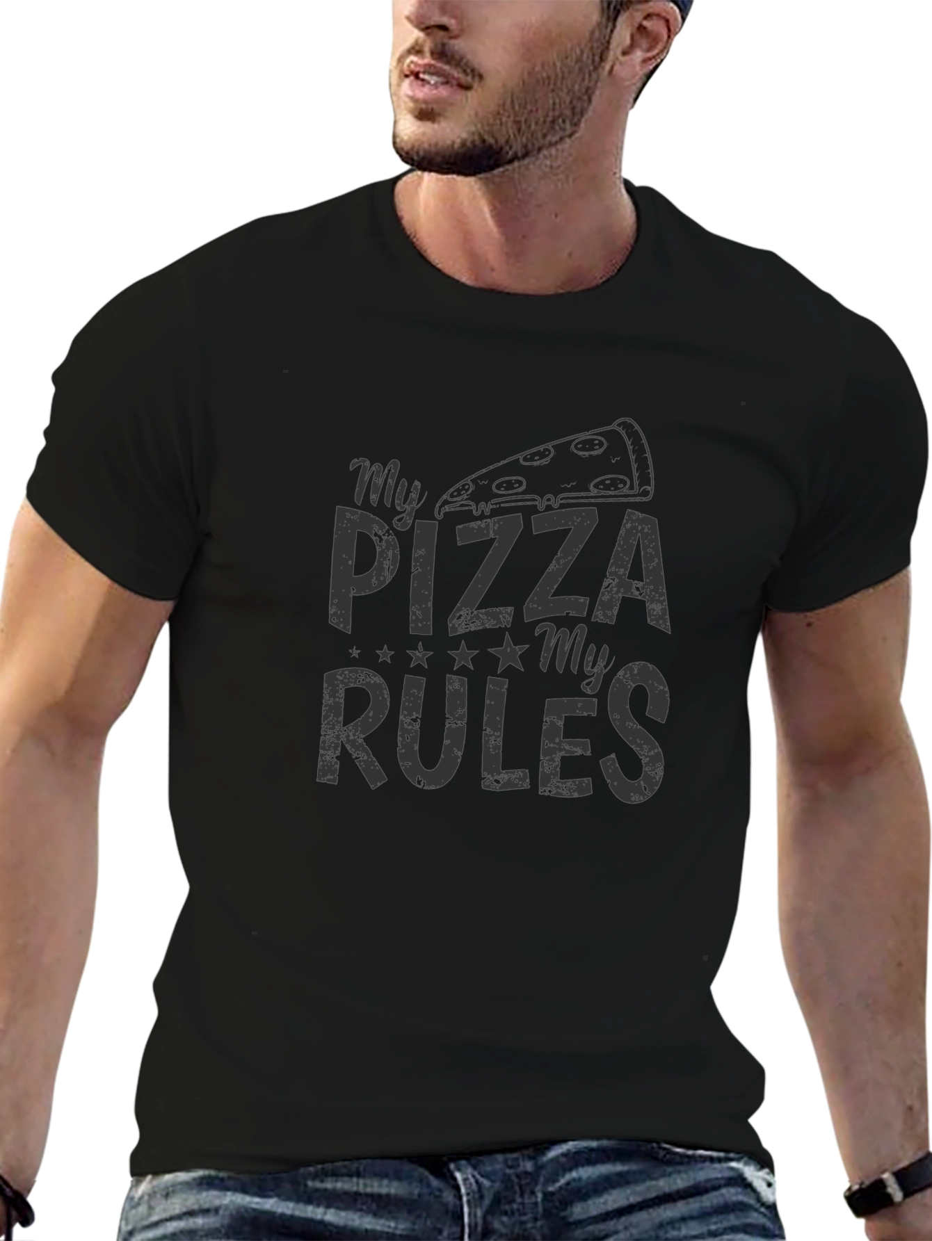 My Pizza My Rules Black T-Shirt