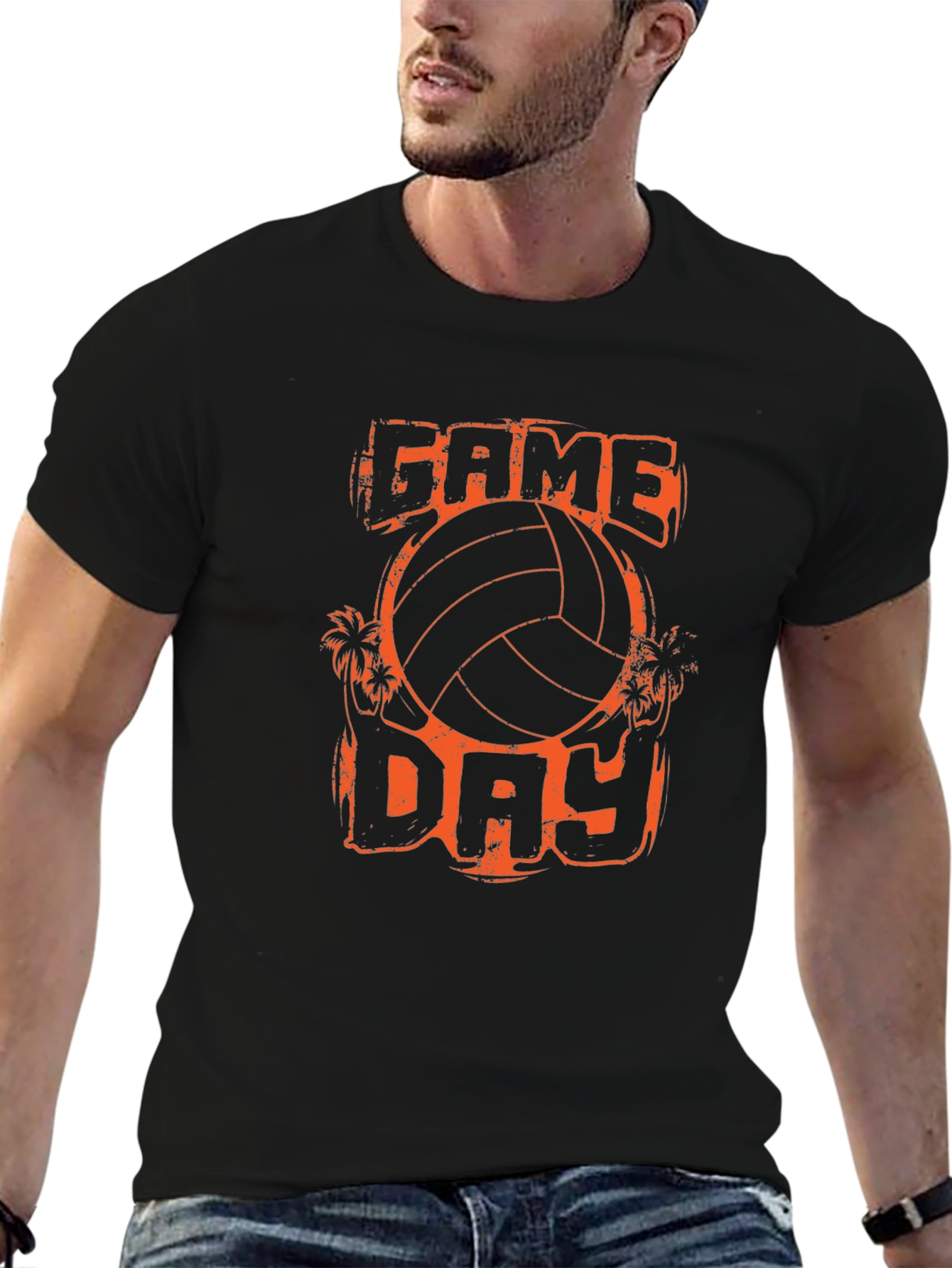 Game Day Volleyball Graphic Tee - Black