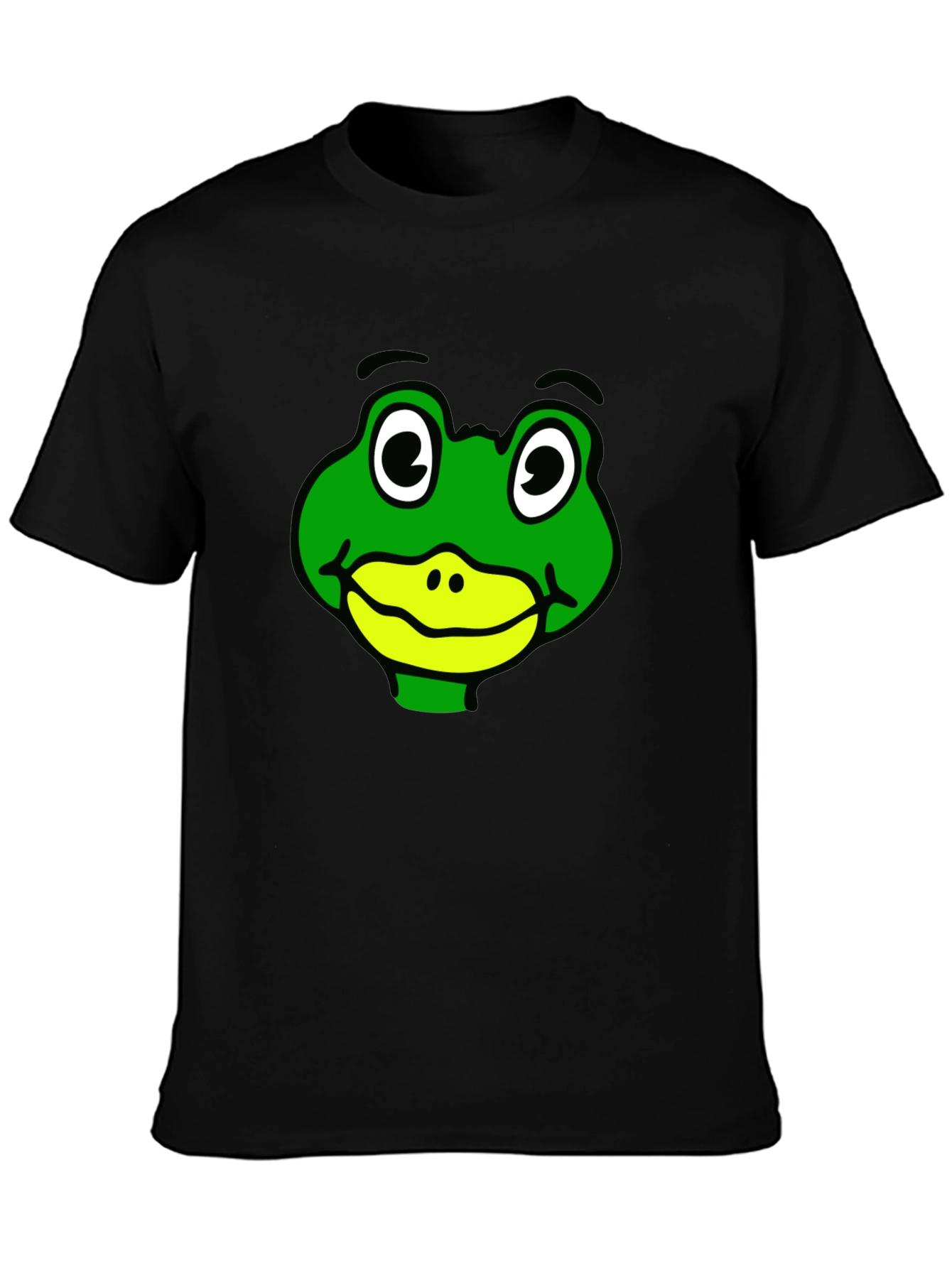 Frog Face Graphic T-Shirt - Black Casual Wear