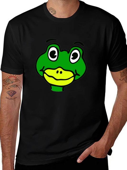 Frog Face Graphic T-Shirt - Black Casual Wear
