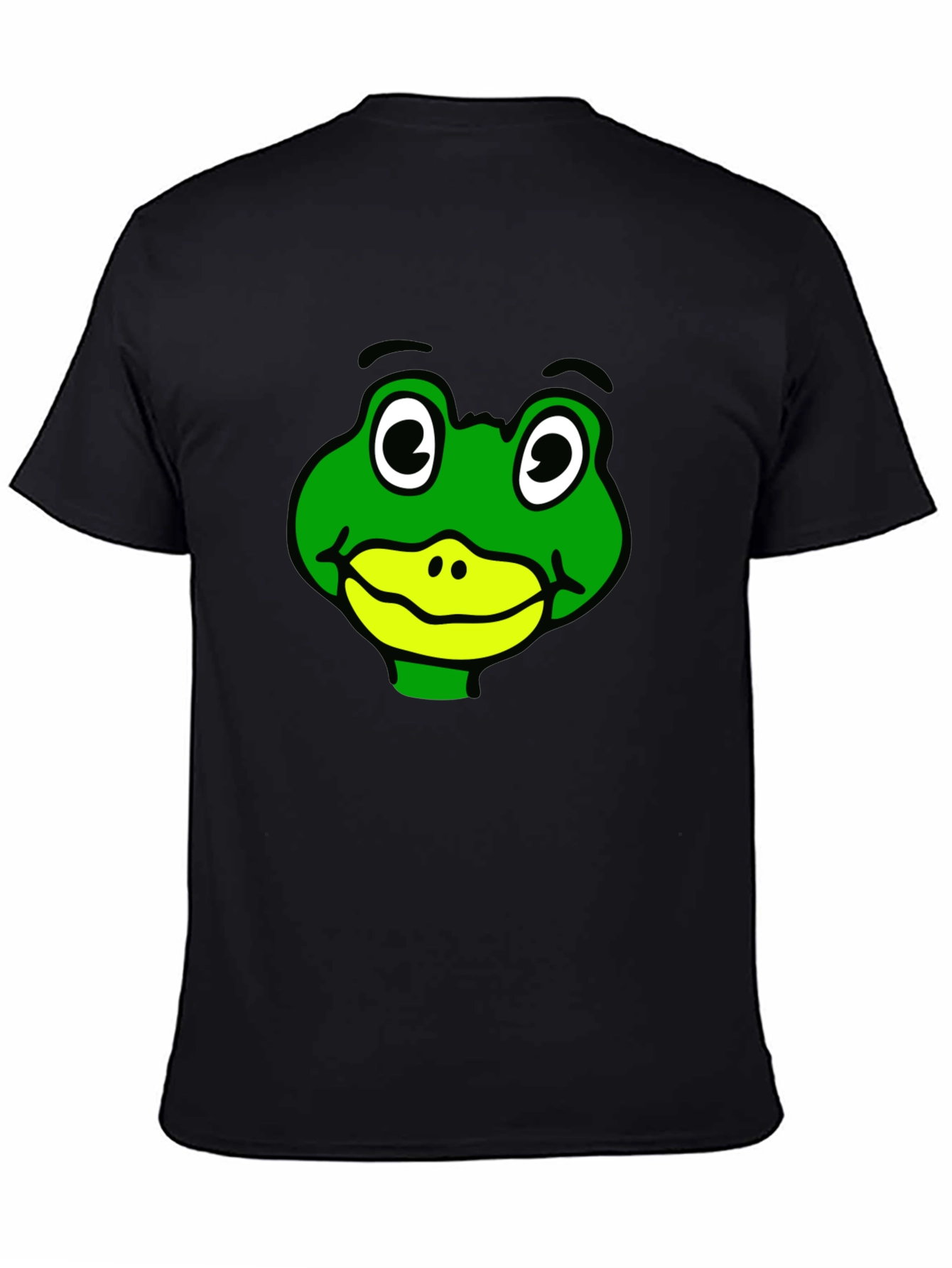 Frog Face Graphic T-Shirt - Black Casual Wear