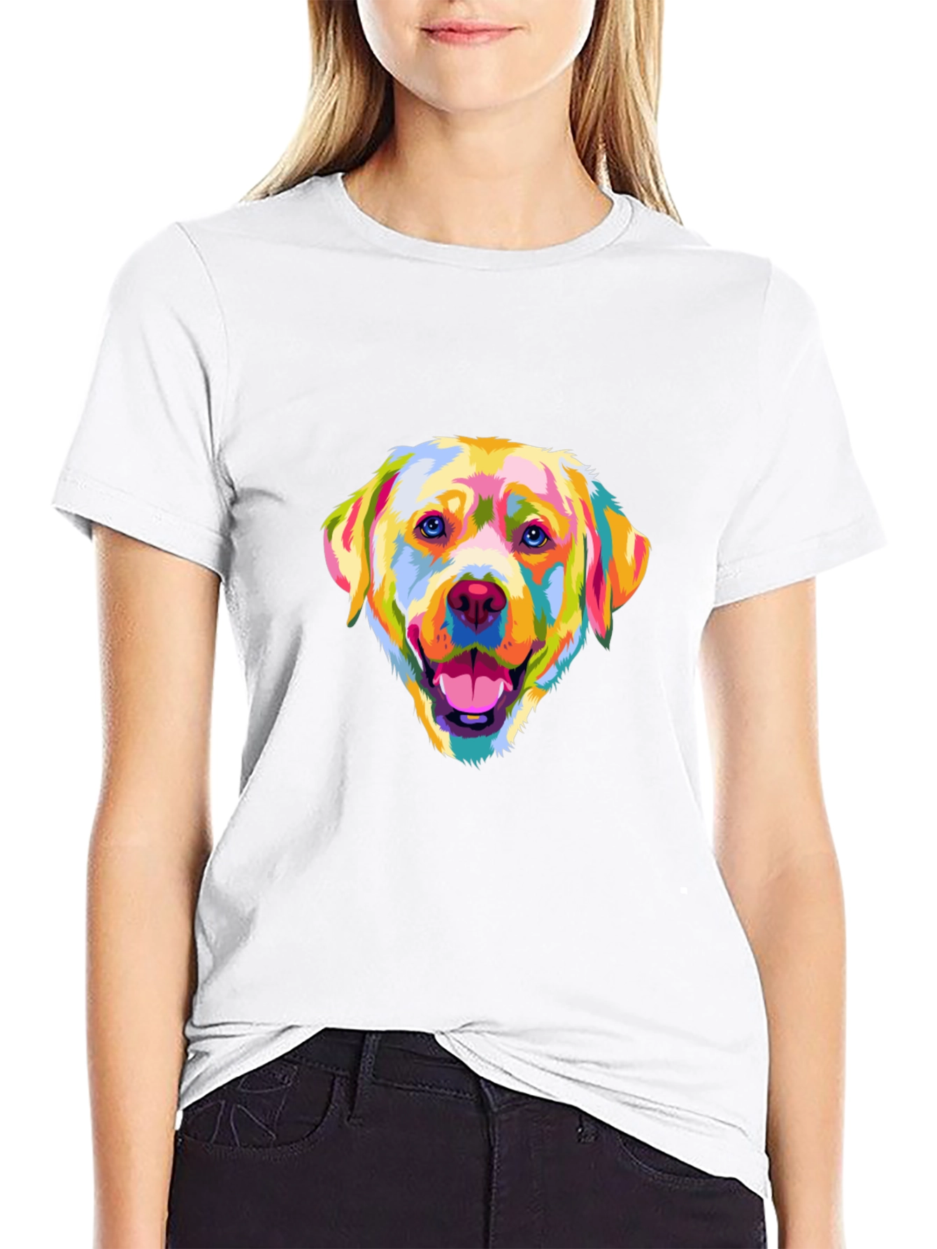 Dog Art Graphic T-Shirt - Vibrant Design