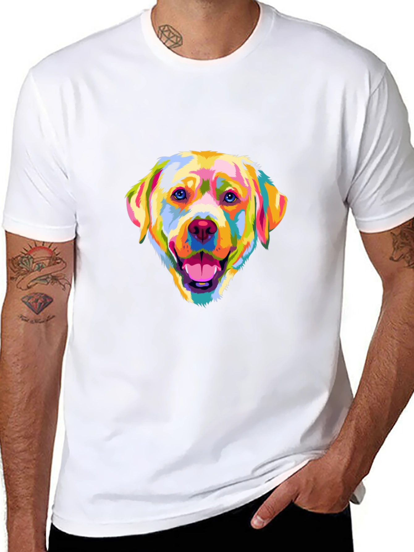 Dog Art Graphic T-Shirt - Vibrant Design