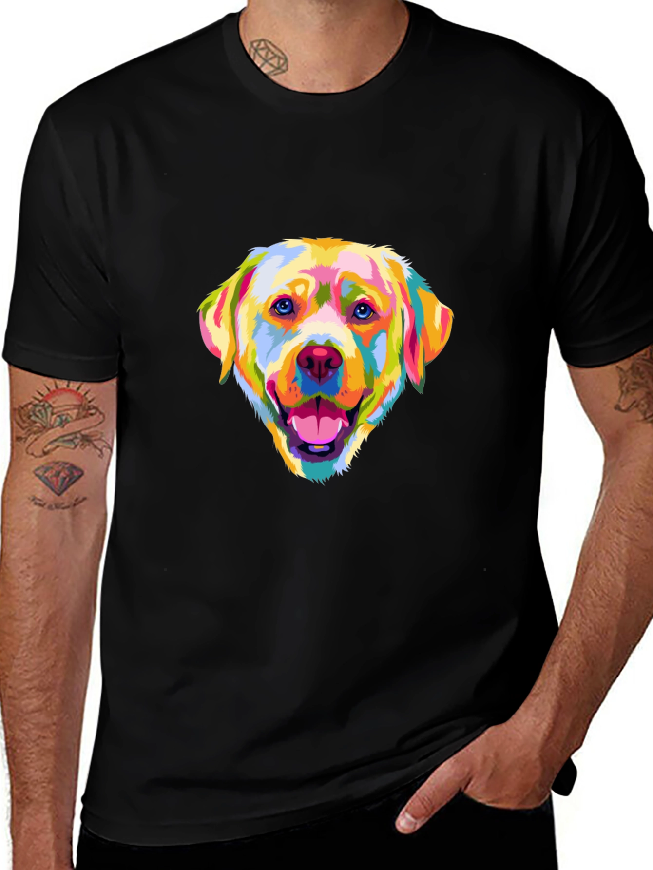 Dog Art Graphic T-Shirt - Vibrant Design