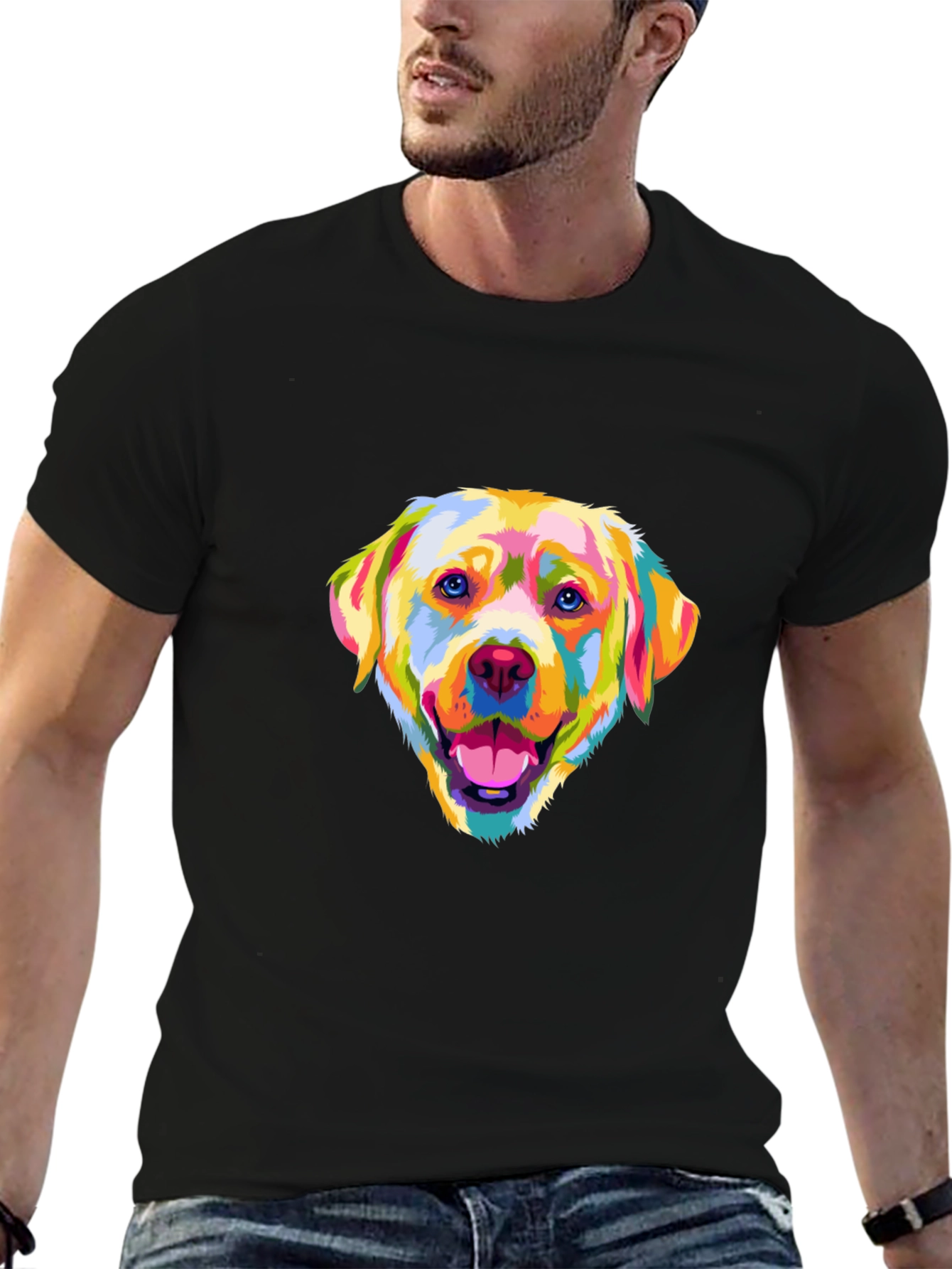 Dog Art Graphic T-Shirt - Vibrant Design