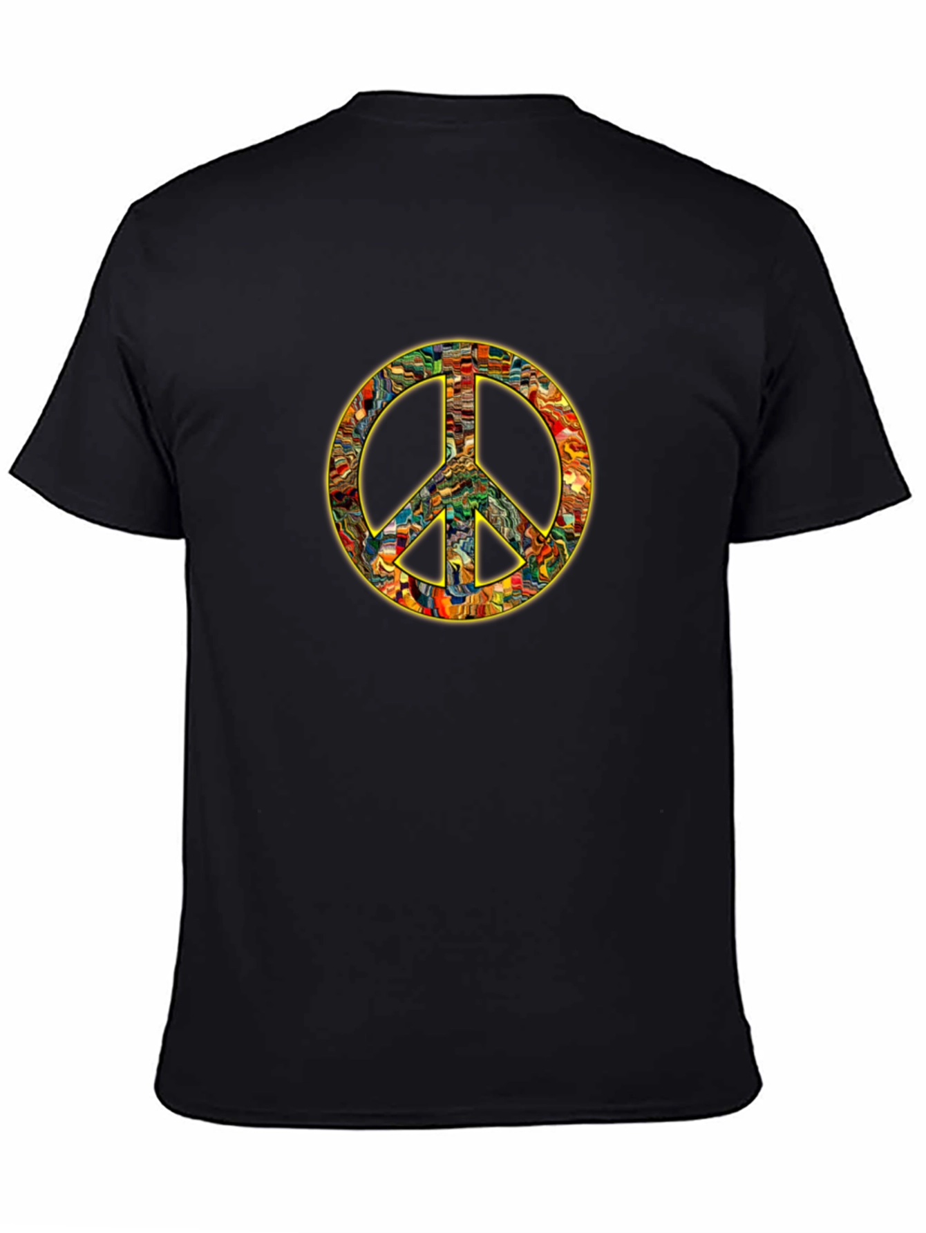 Peace Sign Graphic Black T-Shirt