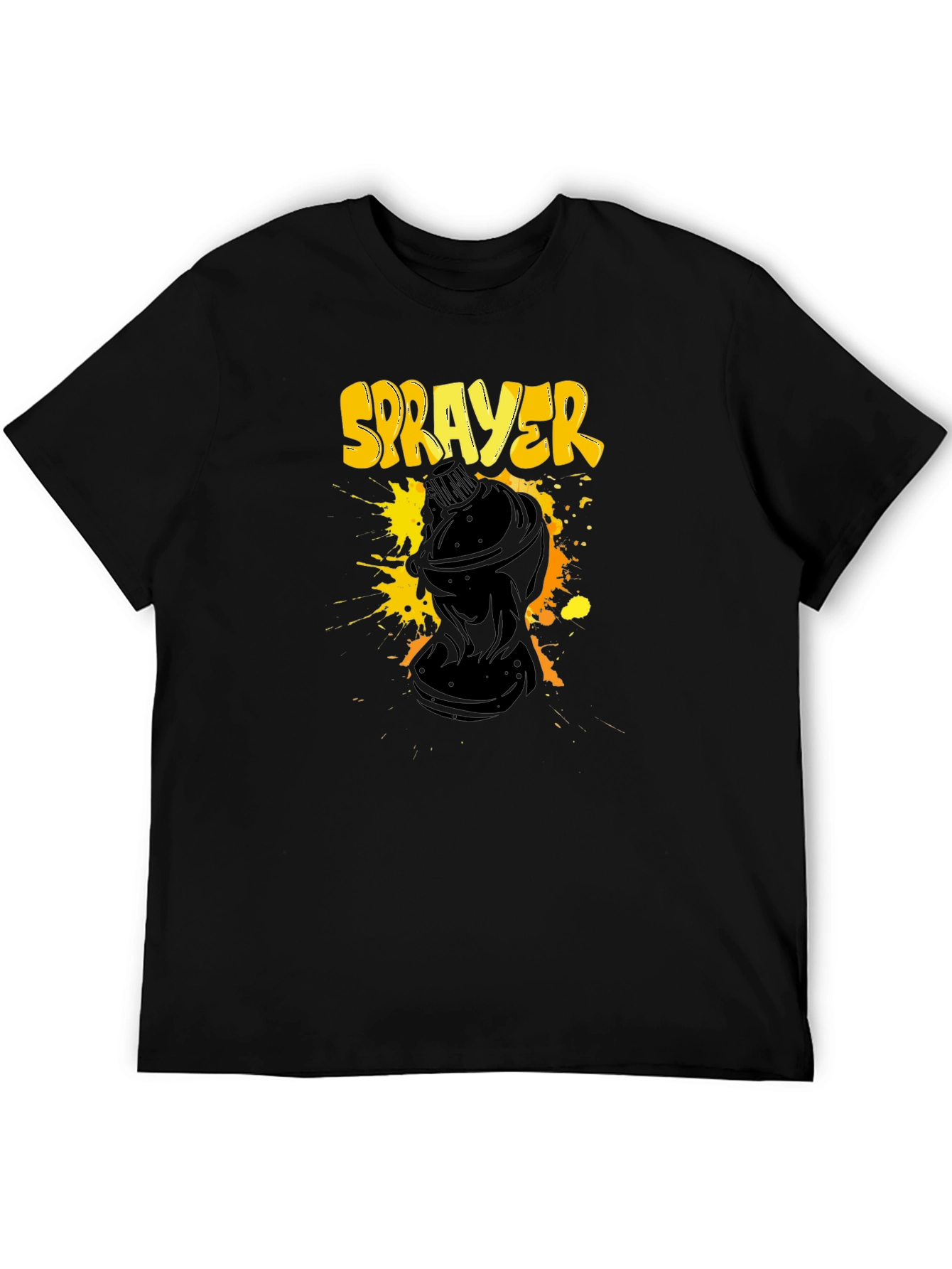Sprayer Graphic T-Shirt - Black Crew Neck Tee