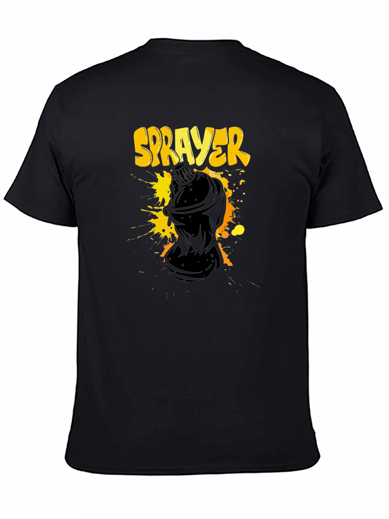 Sprayer Graphic T-Shirt - Black Crew Neck Tee