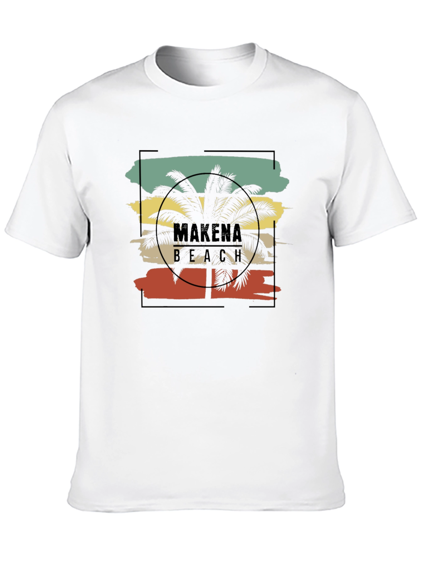 Makena Beach T-Shirt - Tropical Palm Tree Design