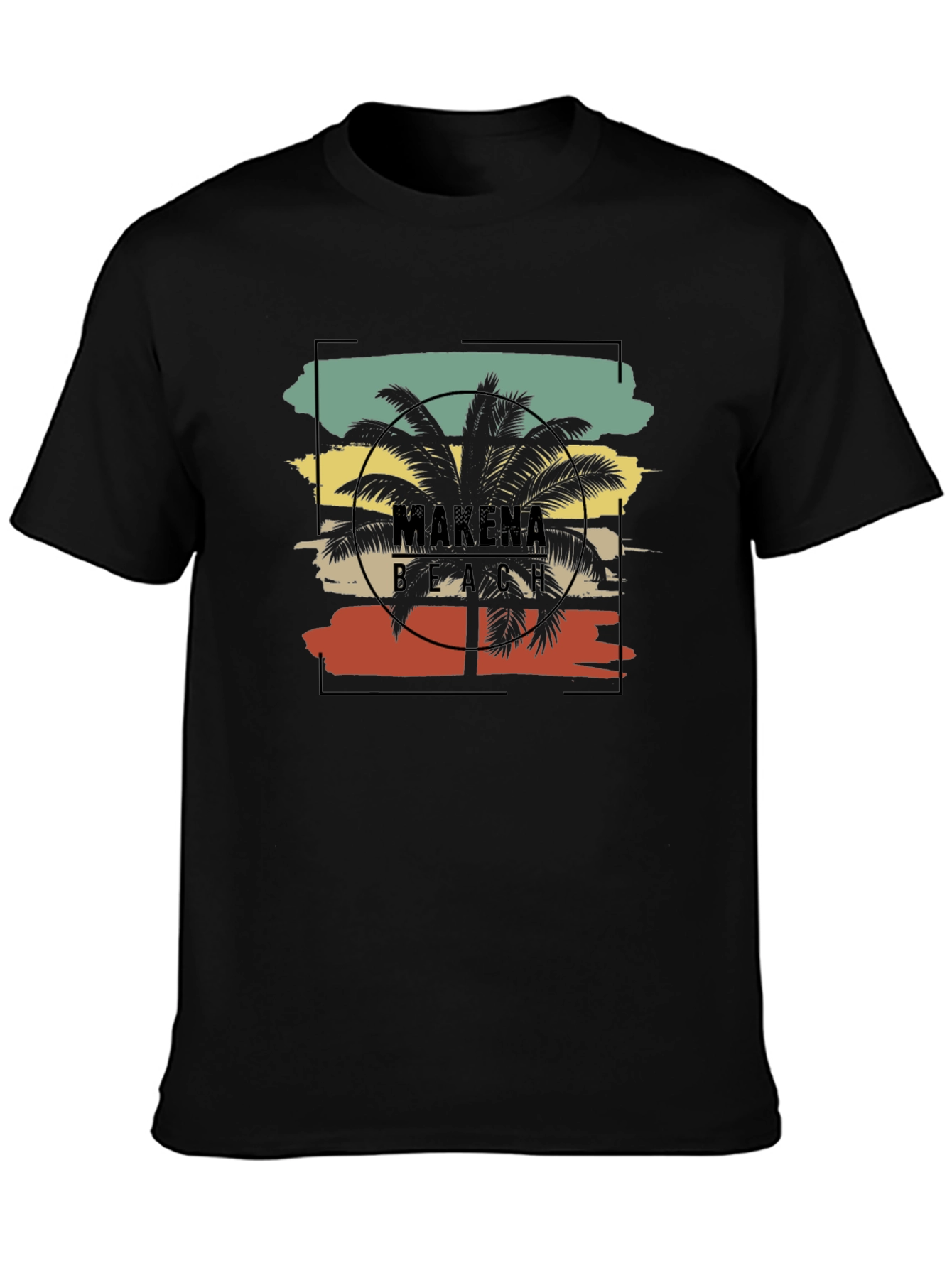 Makena Beach T-Shirt - Tropical Palm Tree Design