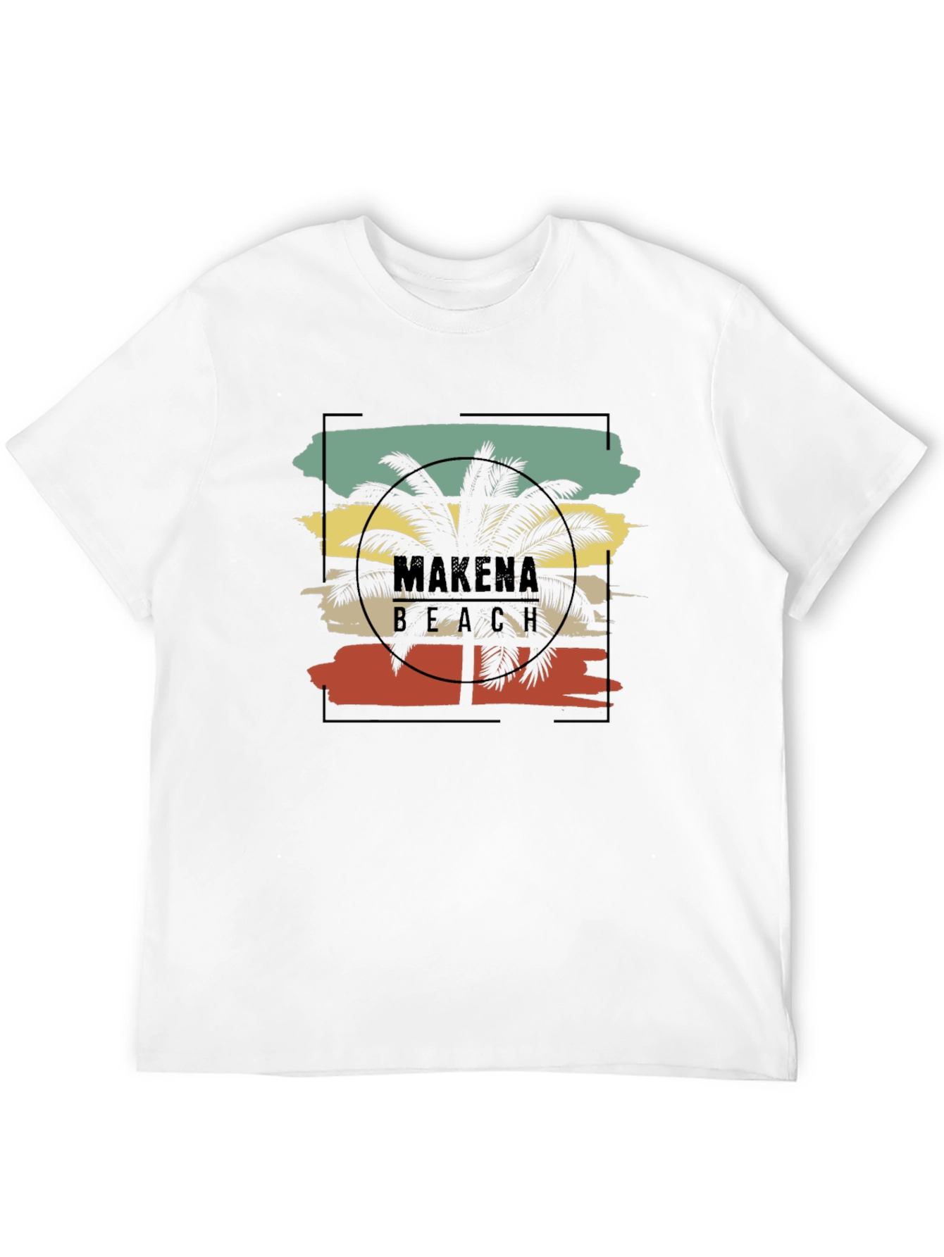 Makena Beach T-Shirt - Tropical Palm Tree Design